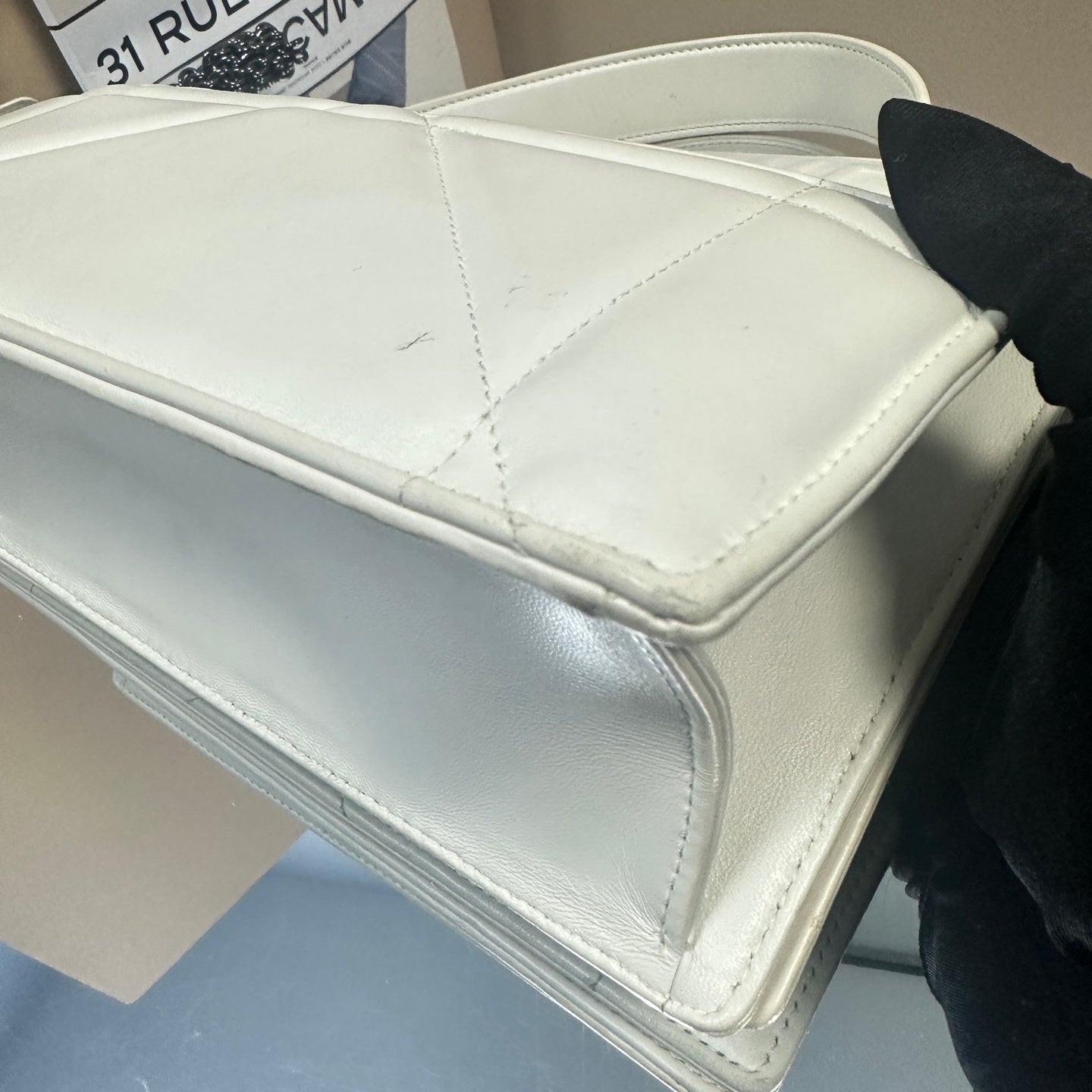 Dior - Montaigne 30 - Leather - White with Black Hardware - (medium)
