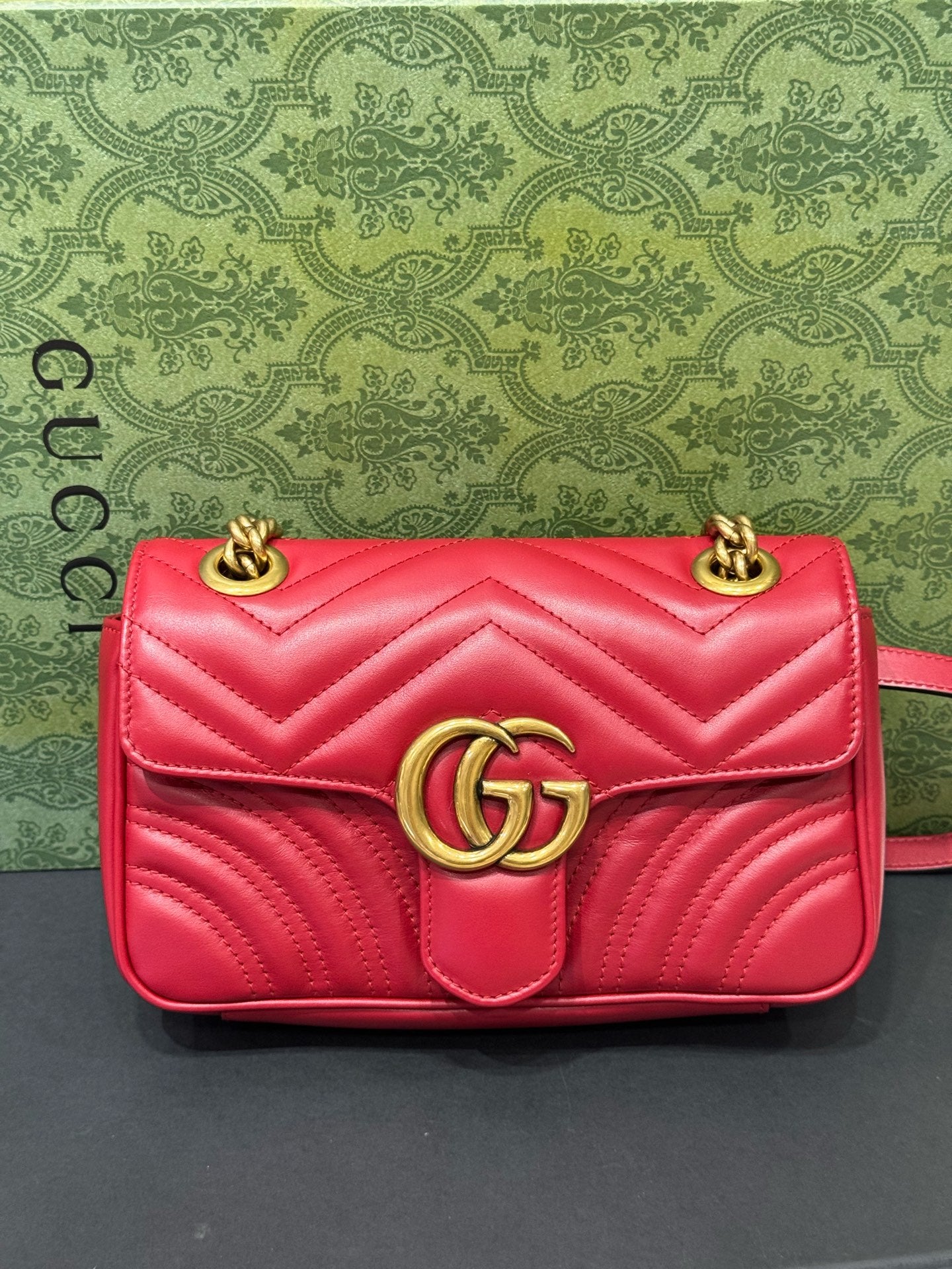 Gucci - GG Marmont Mini - Leather - Red - (mini)