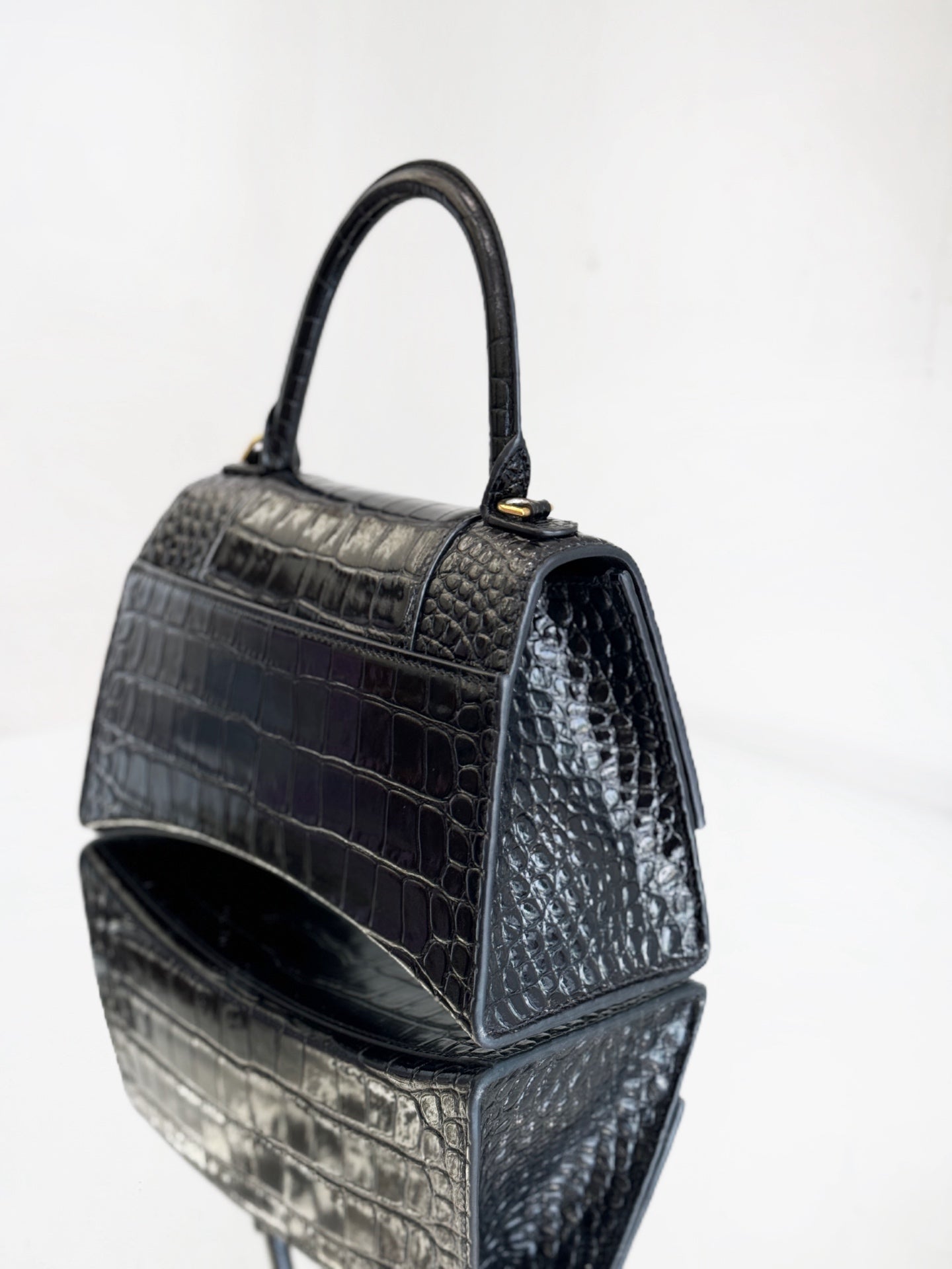 Balenciaga - Hourglass Small Top Handle Bag - Leather - Black - (mini)