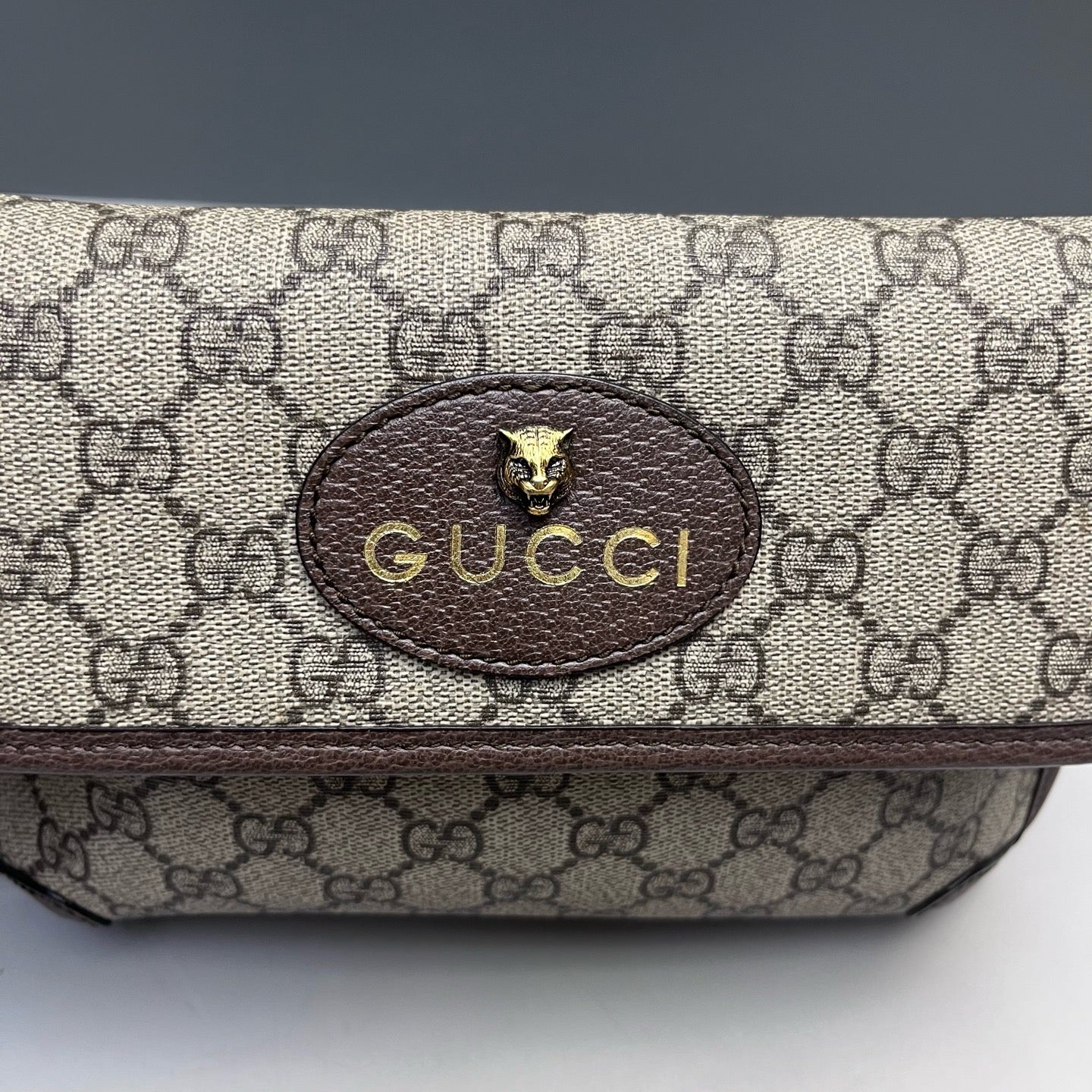 Gucci - Neo Vintage GG Supreme Belt Bag with Feline Head - GG Supreme coated canvas with leather trim - Beige - (small)