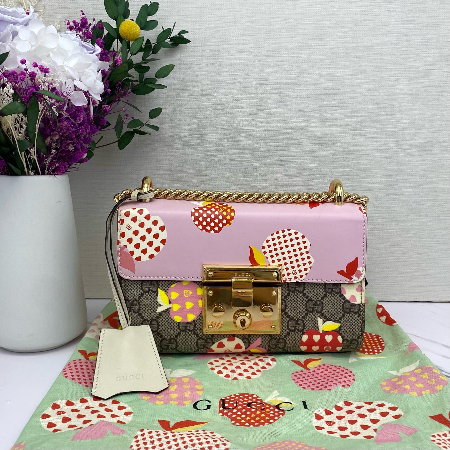 Gucci - Padlock Pink Apple Heart Limited Edition - GG Supreme canvas with leather trim - Multicolour - (small)