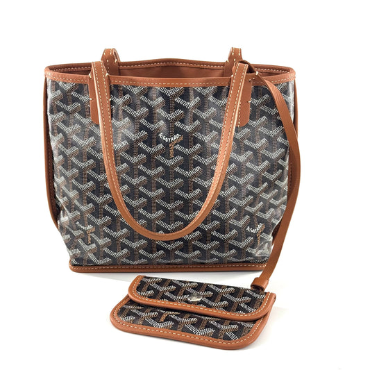 Goyard - Saint Louis Mini Tote - Goyardine canvas with leather trim - Brown - (mini)