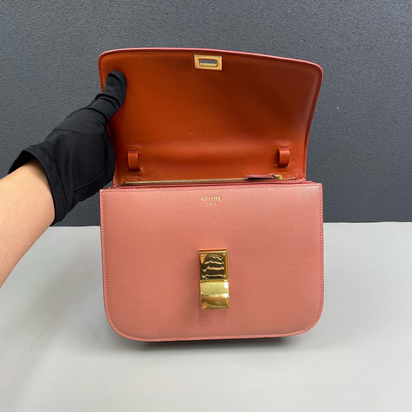 Celine - Medium Box Bag - Grained calfskin leather - Pink - (medium)