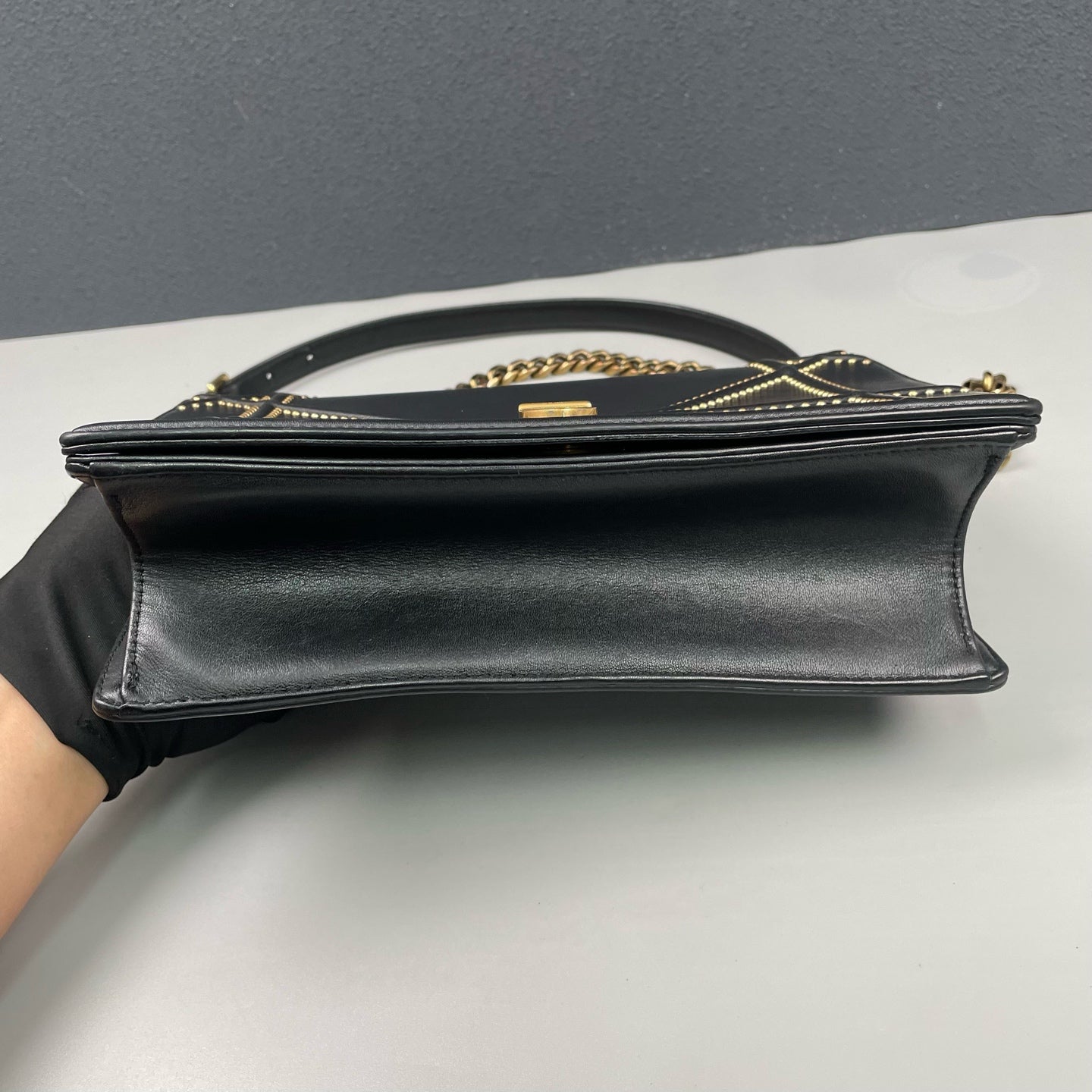 Dior - Diorama Shield Flap Bag - Leather - Black - (medium)