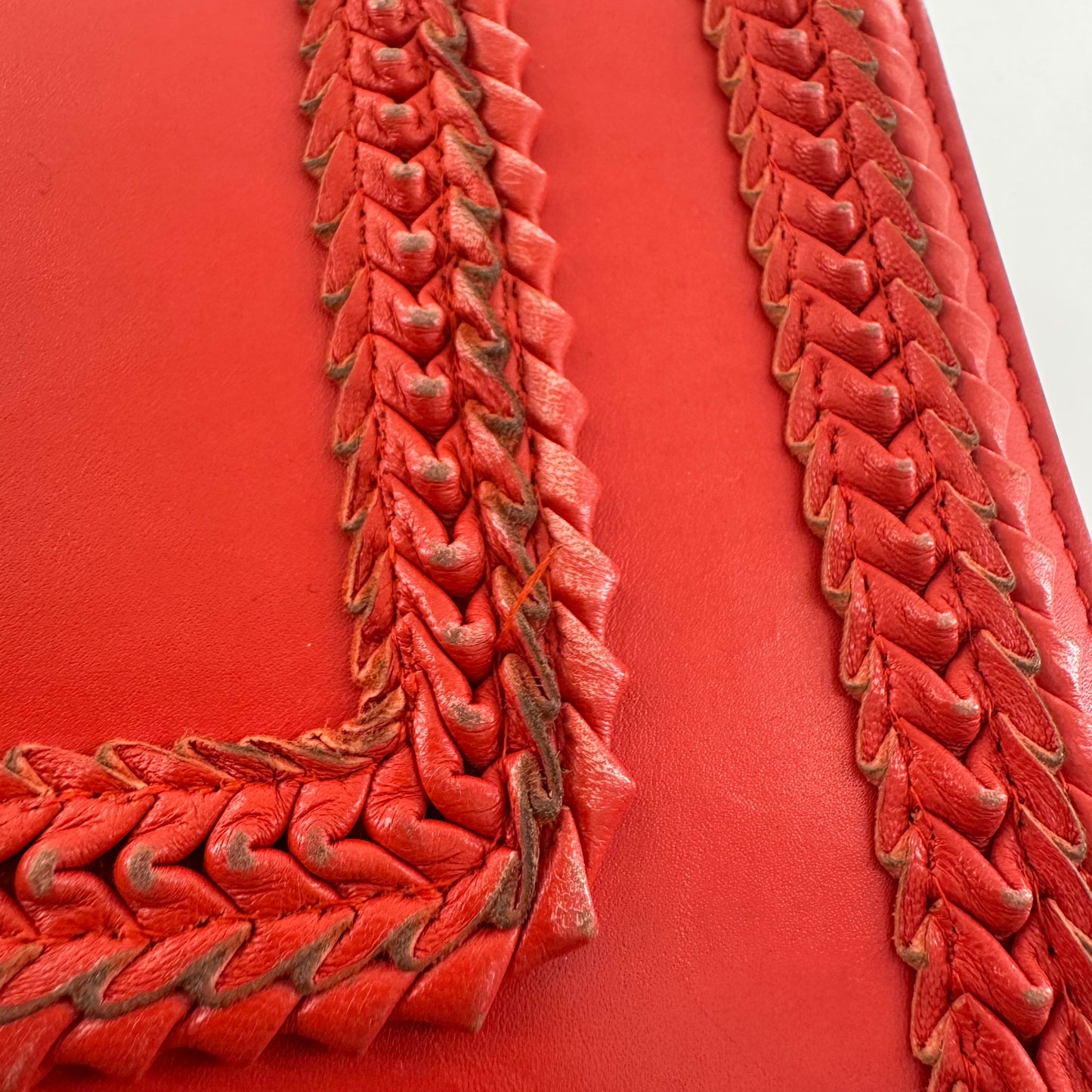 Bvlgari - Serpenti Forever Woven Chain Bag - Leather - Red - (medium)