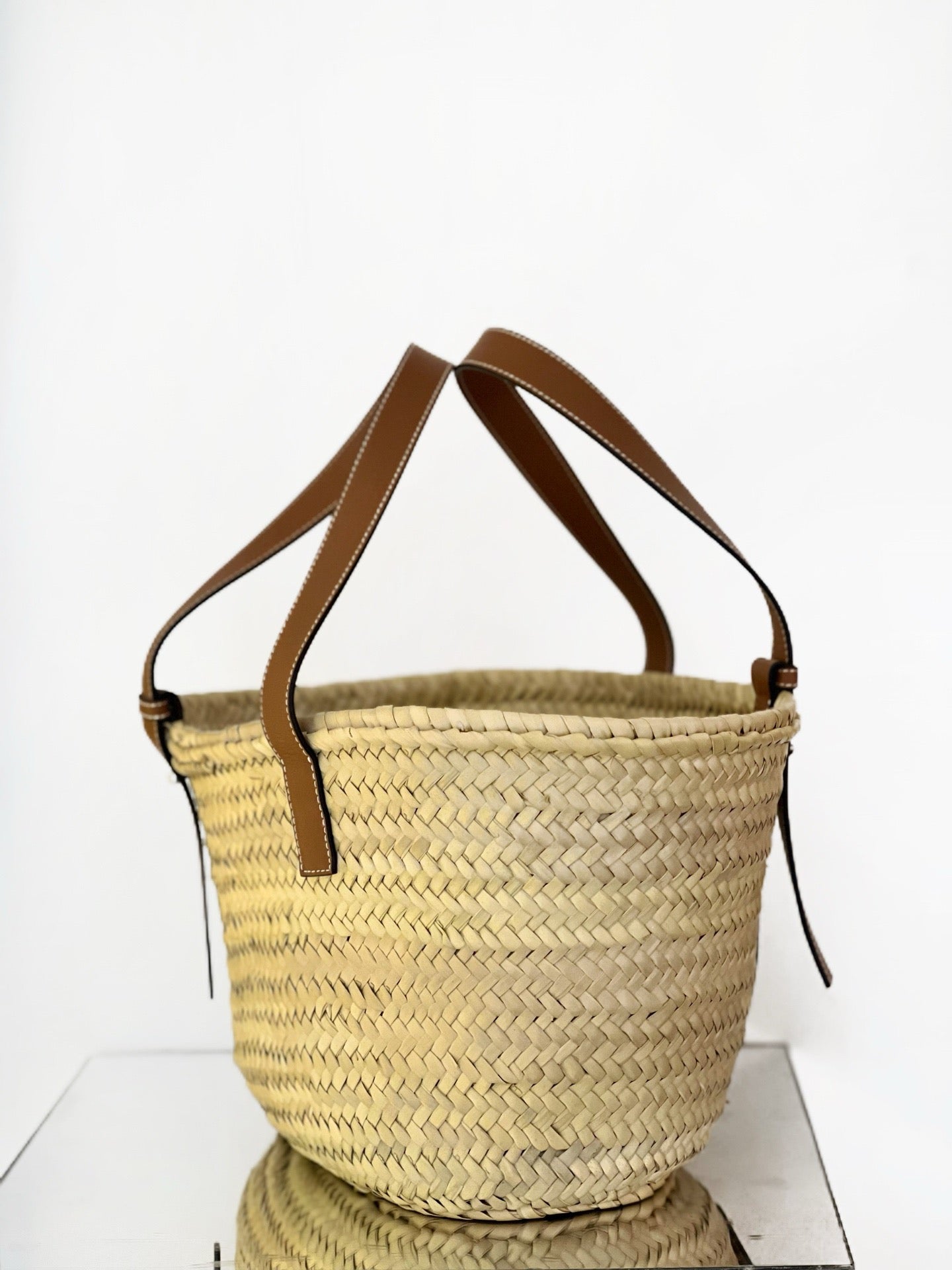 Loewe - Basket Bag - Wicker and Leather - Beige and Brown - (small)