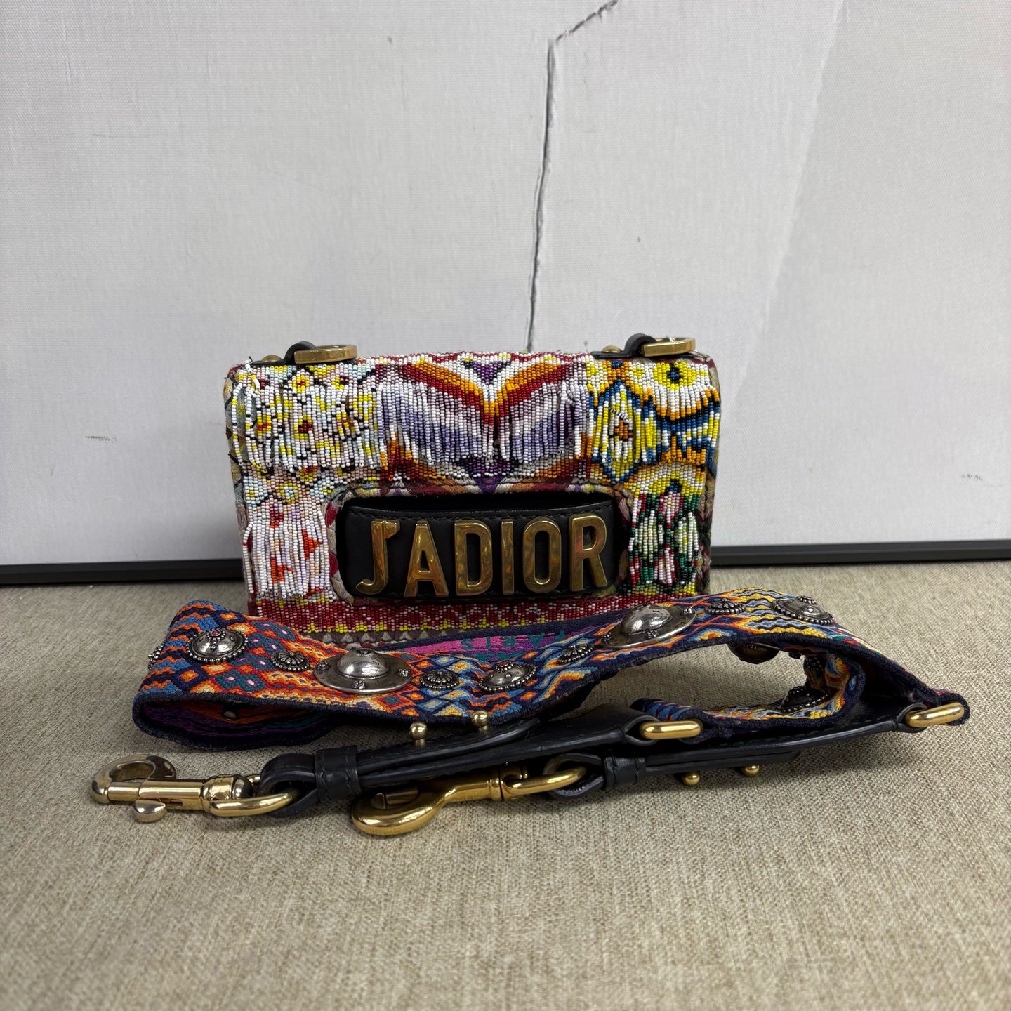 Dior - J'Adior Beaded Flap Bag Limited Edition - Leather with beaded embroidery - Multicolour - (Small)