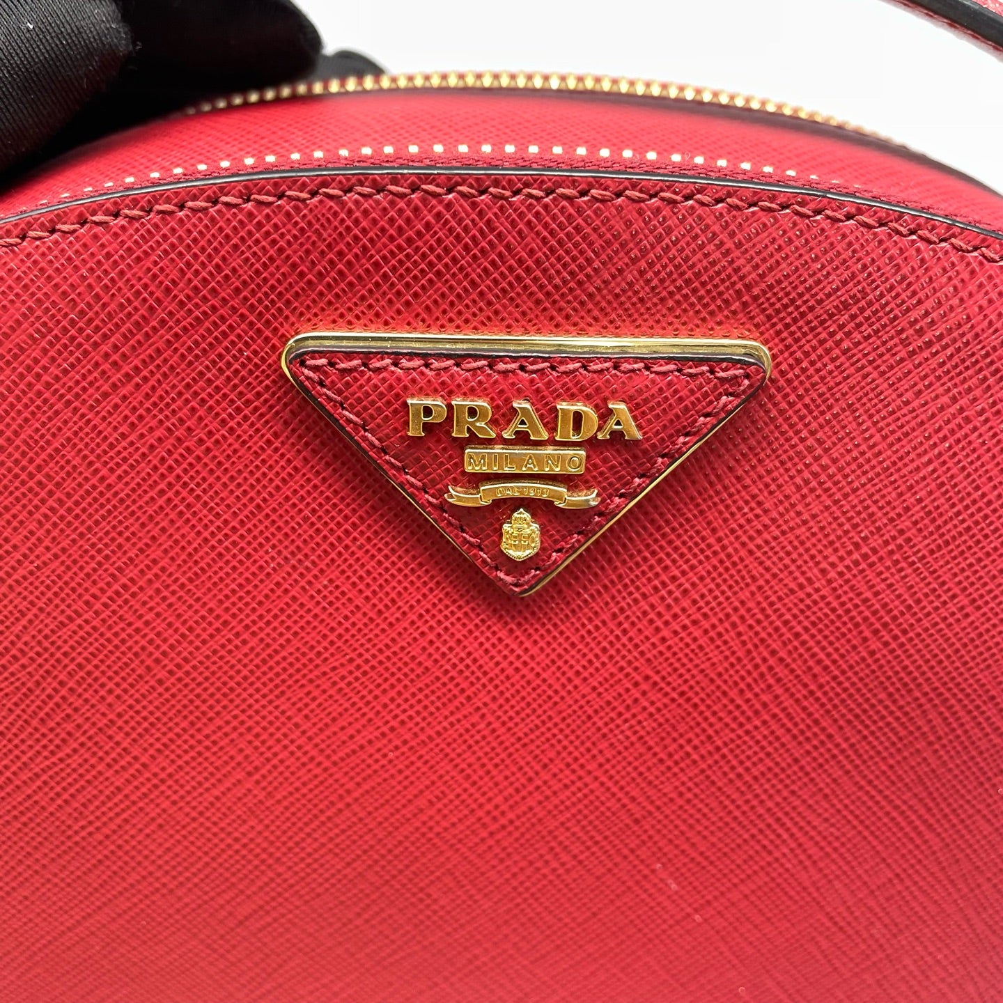 Prada - Odette Half-Moon Bag - Saffiano leather - Red - (mini)