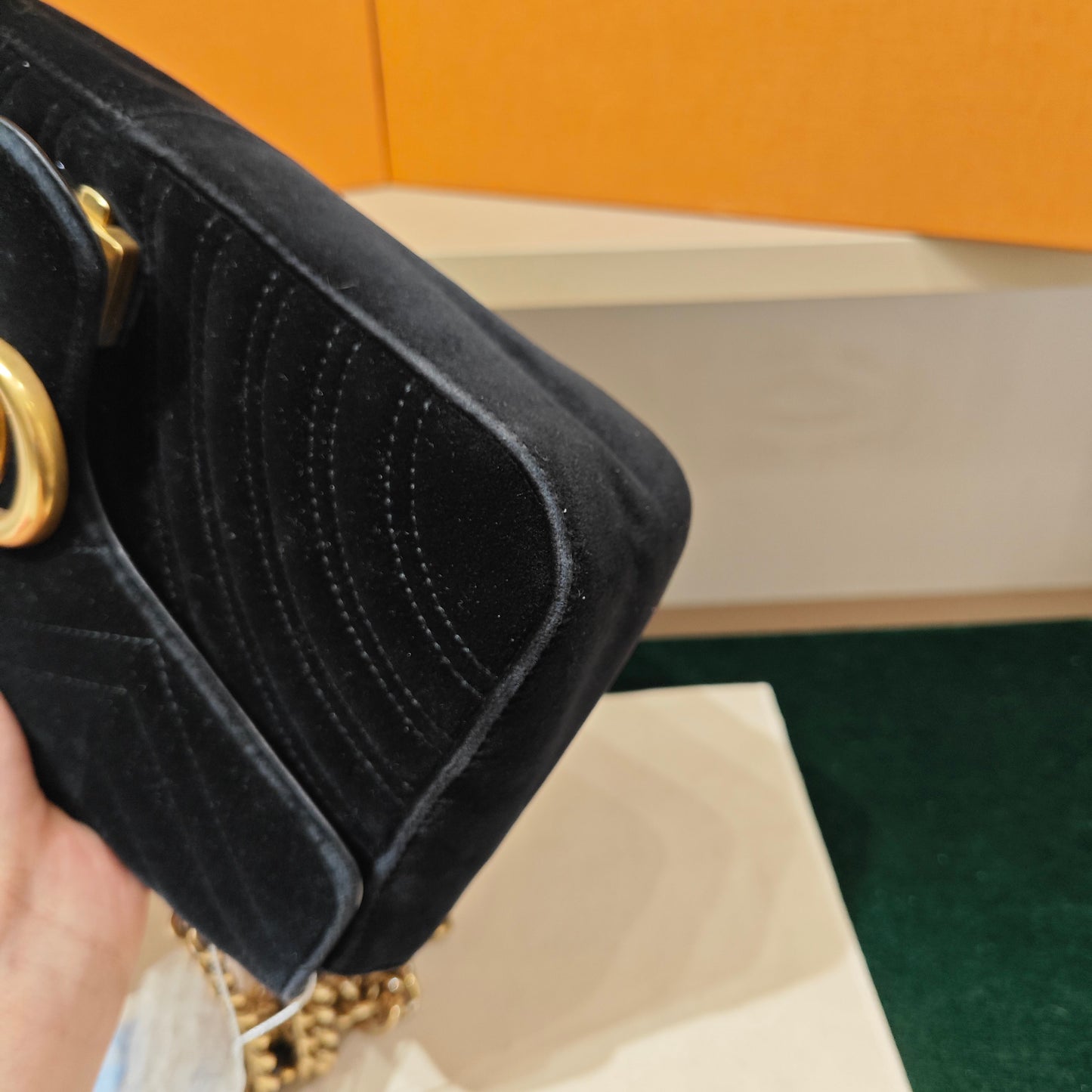 Gucci - GG Marmont Matelassé Shoulder Bag - Velvet - Black - (Medium)
