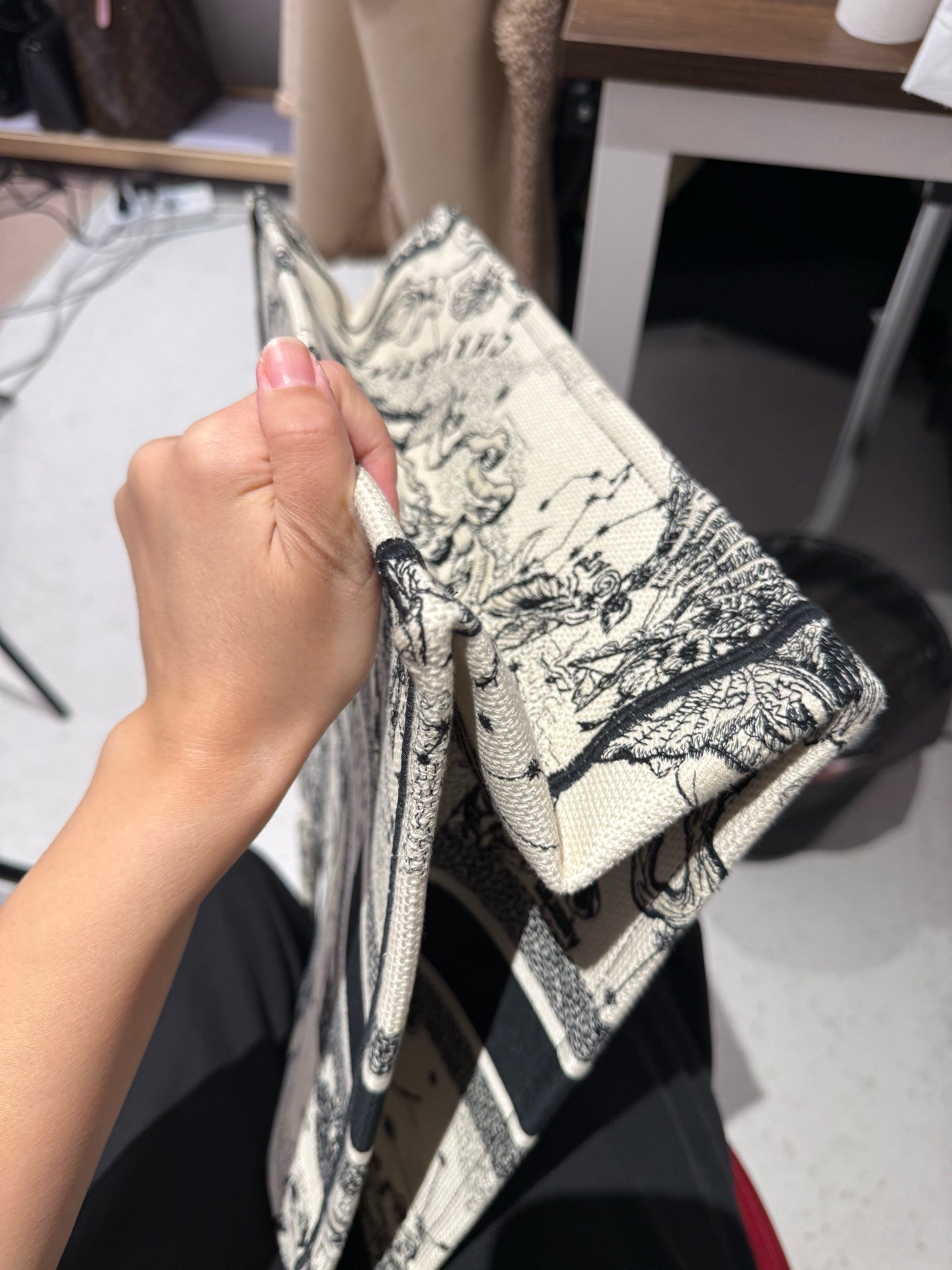 Dior - Book Tote - Embroidered canvas - Beige - (Large)