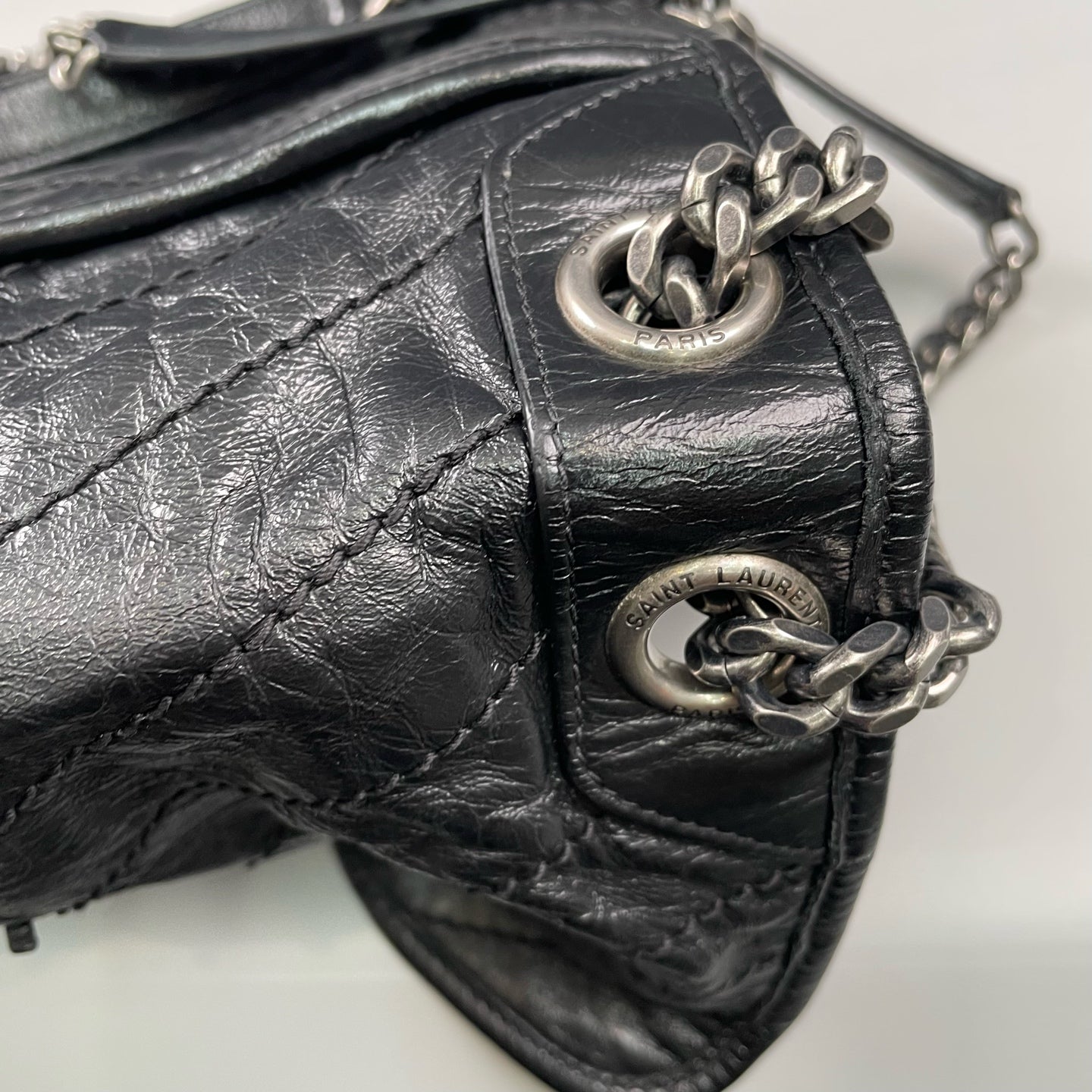 Saint Laurent - Niki Medium Chain Bag - Leather - Black - (Medium)