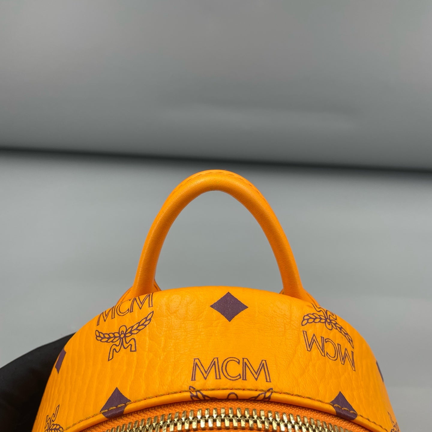 MCM - Stark Mini Backpack - Visetos coated canvas with leather trim - Orange - (mini)