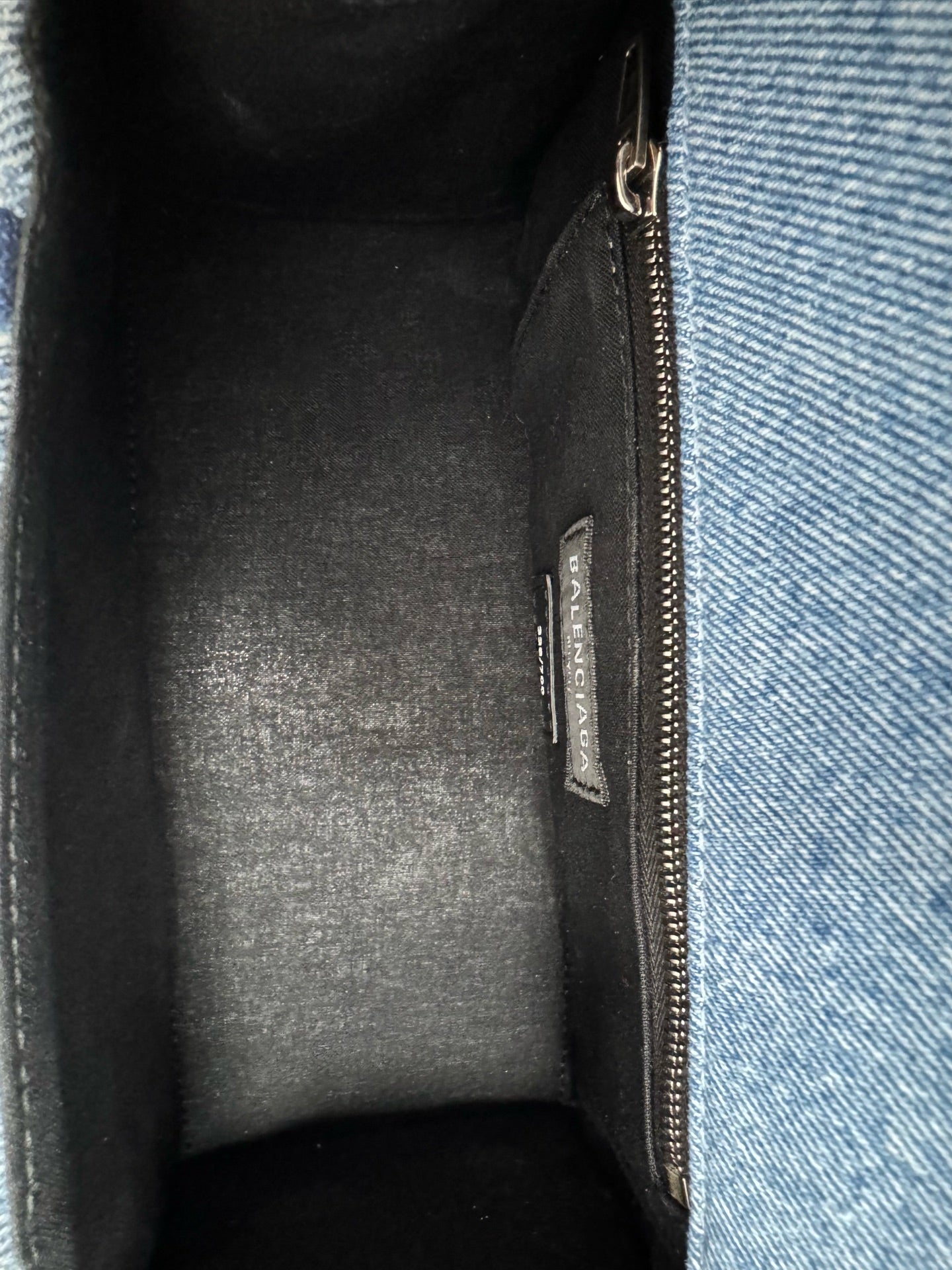 Balenciaga - Hourglass Patchwork Denim Top Handle Bag - Denim - Blue - (Small)