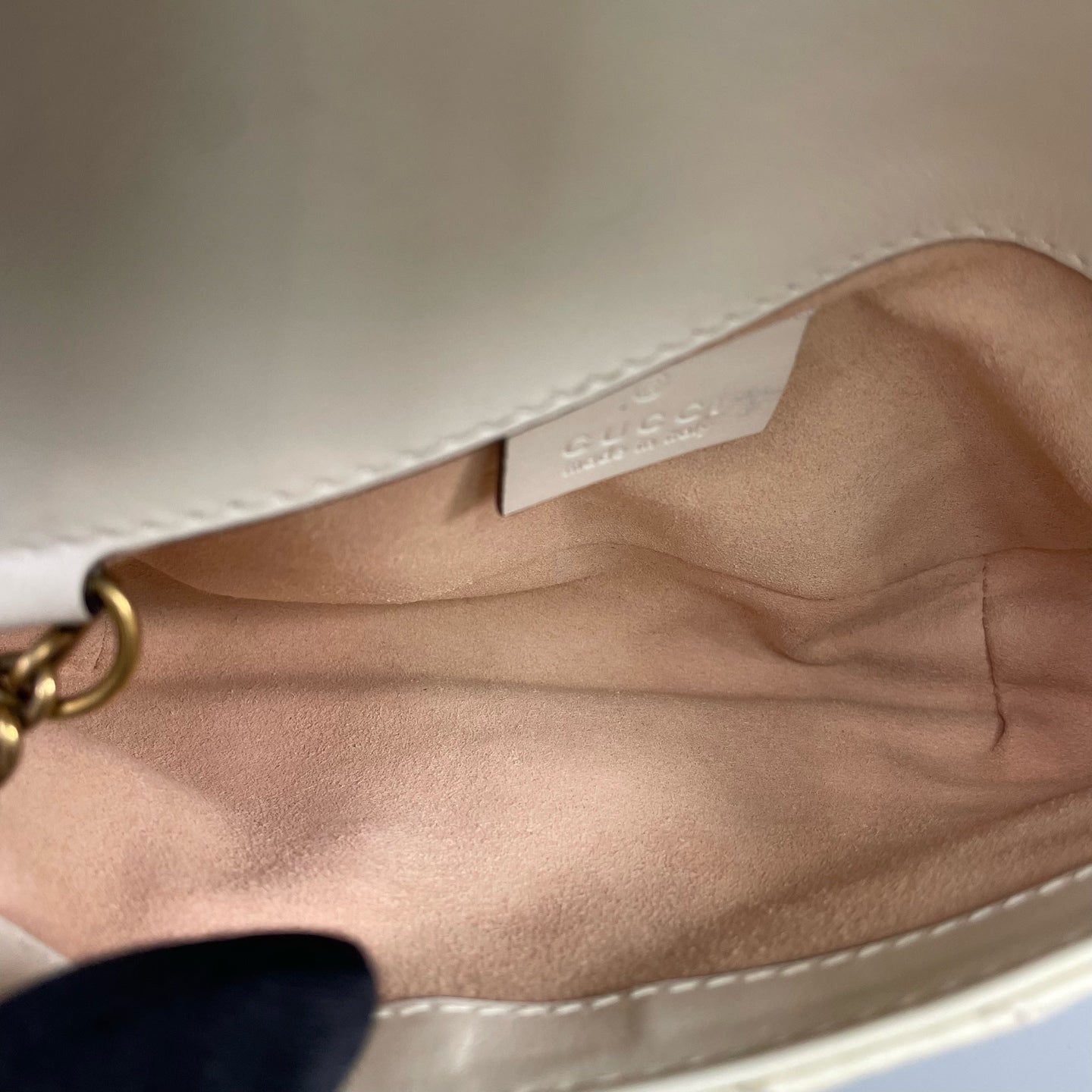 Gucci - GG Marmont Mini Chain Bag - Leather - White - (mini)