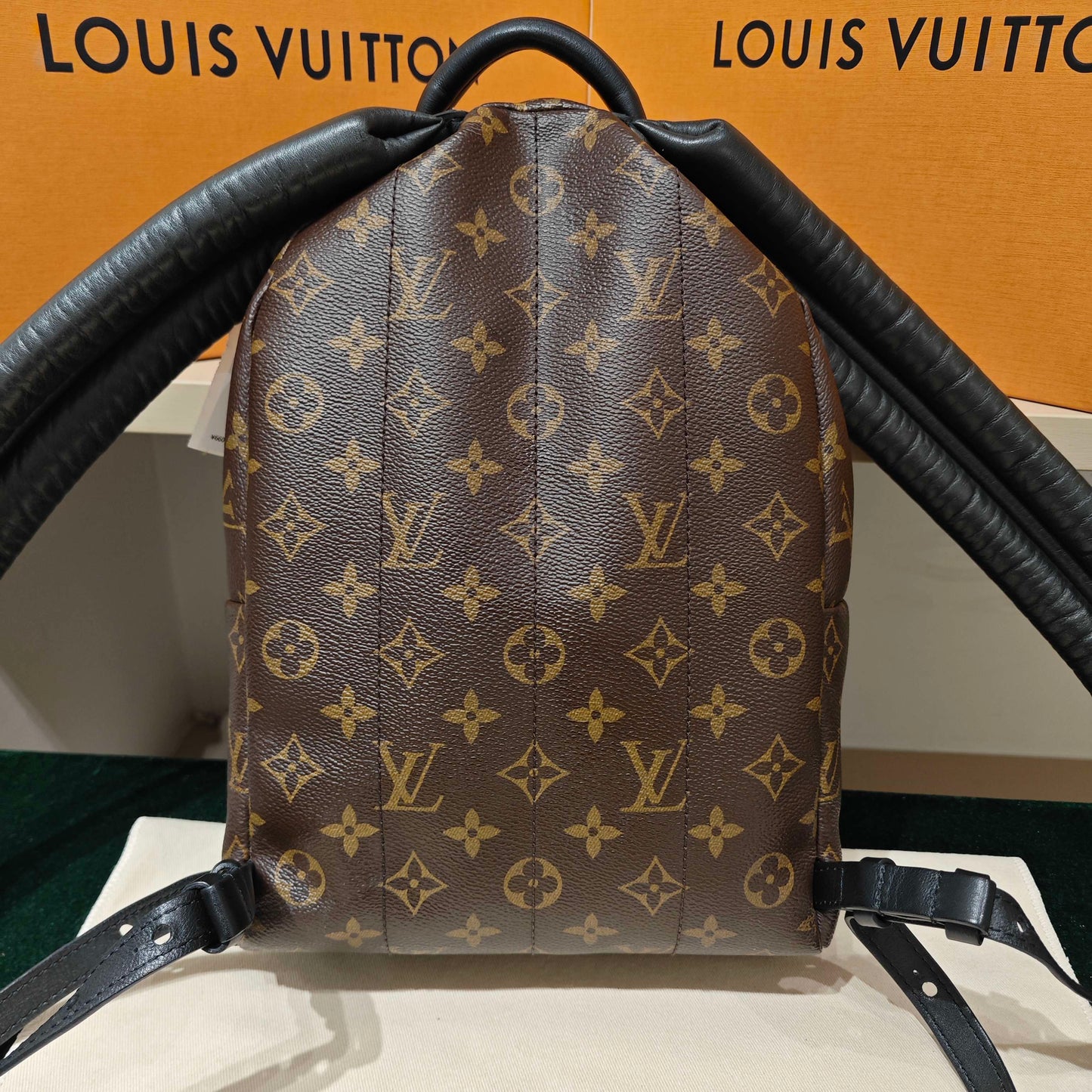 Louis Vuitton - Palm Springs Mini Backpack - Monogram coated canvas with black leather trim - Brown - (Mini)