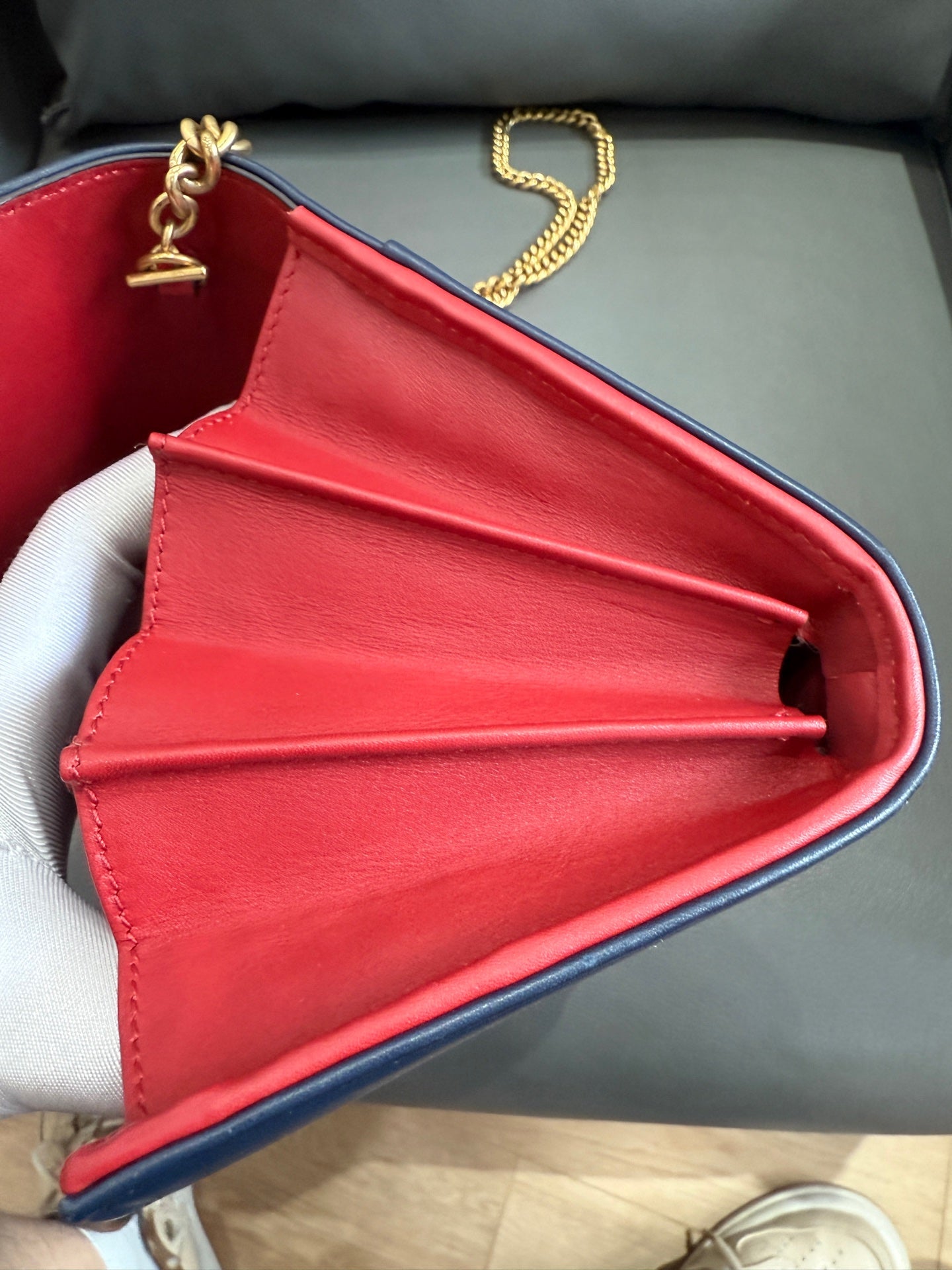 Gucci - Dionysus Wallet on Chain (WOC) - Leather - Blue with Red Interior - (Mini)