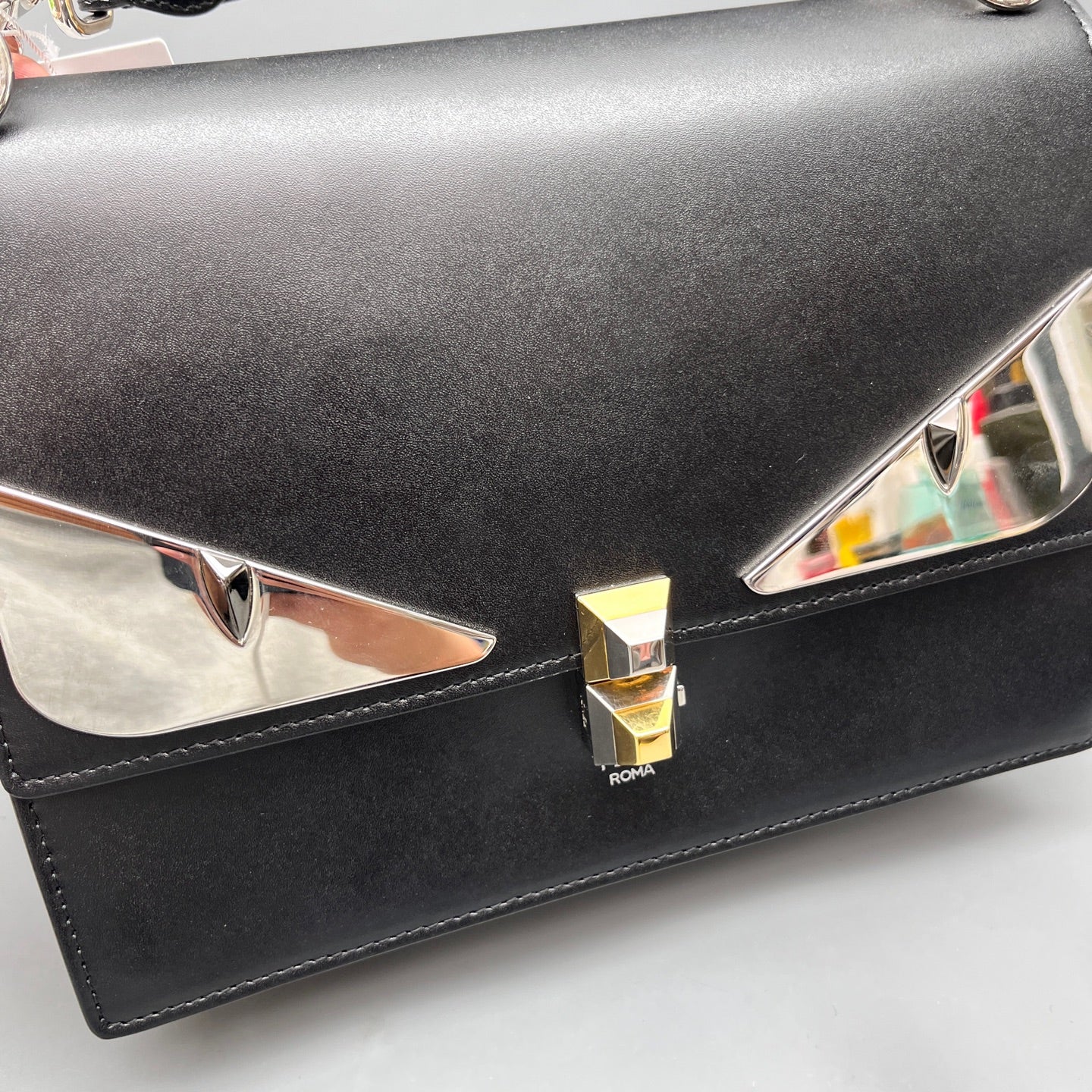 Fendi - Monster Messenger Bag - Leather - Black - (medium)