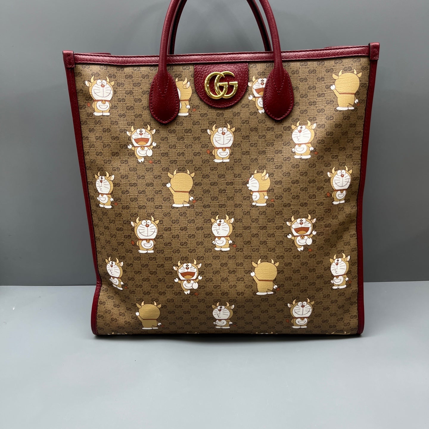 Gucci - Doraemon x Gucci GG Supreme Tote Bag - GG Supreme canvas with leather trim - Multicolour - (Large)
