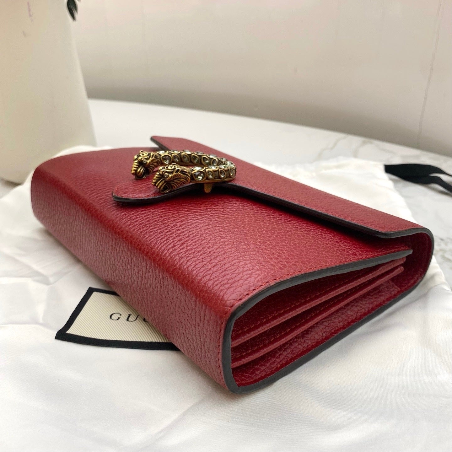 Gucci - Dionysus Wallet on Chain - Grained leather - Red - (mini)