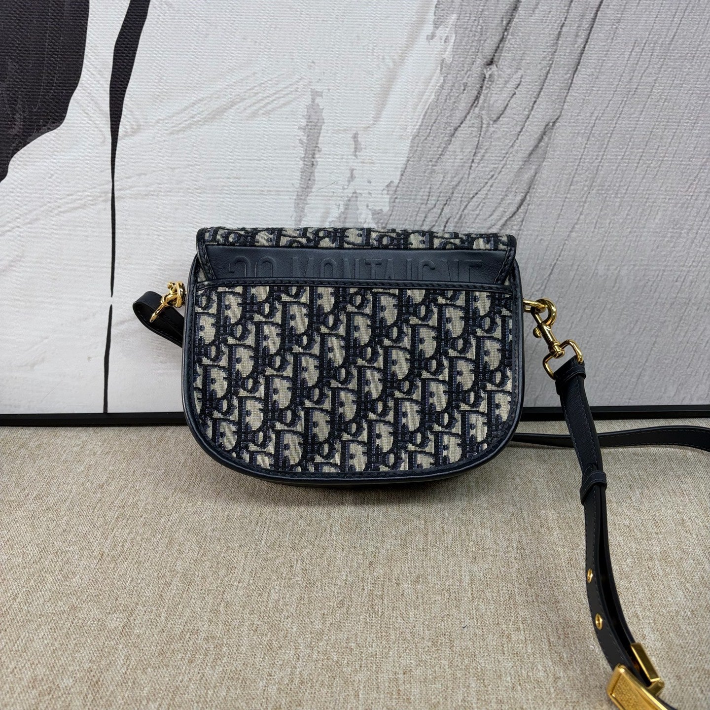 Dior - Bobby Bag - Oblique canvas with calfskin leather trim - Blue - (Medium)