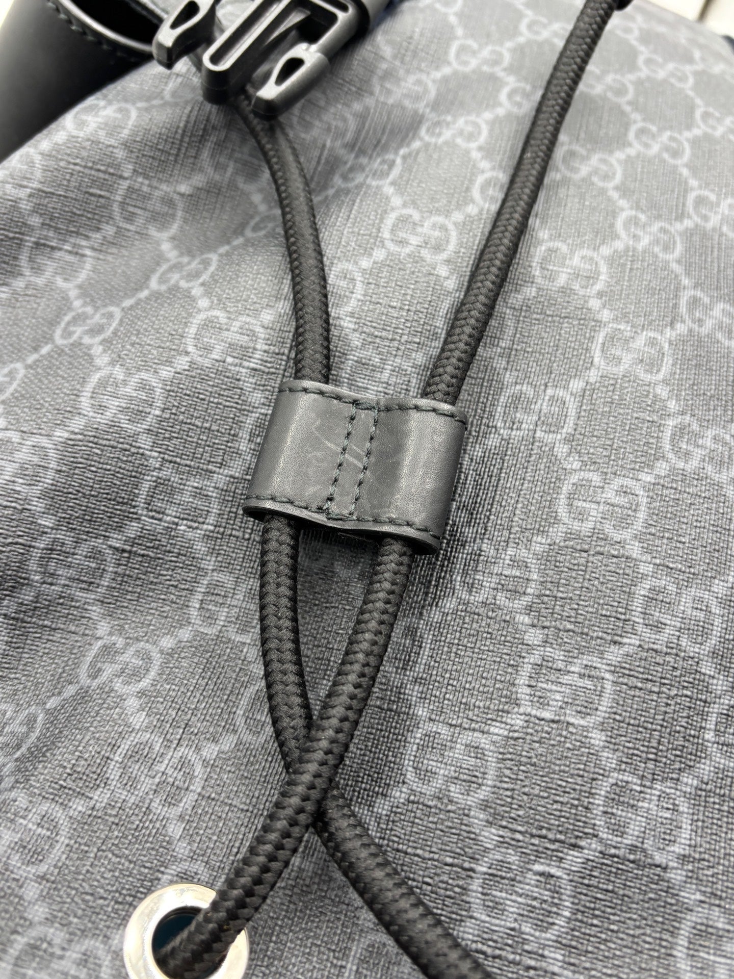Gucci - GG Supreme Canvas Backpack - Canvas and leather patchwork - Black and Grey - (large)