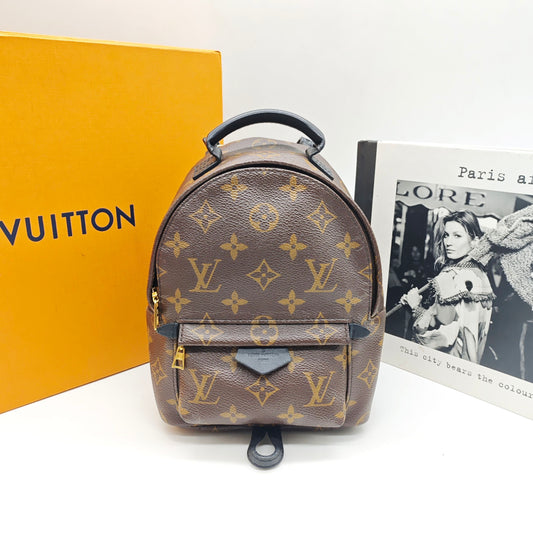 Louis Vuitton - Palm Springs Backpack Mini - Monogram coated canvas with leather trim - Brown, Black - (mini)