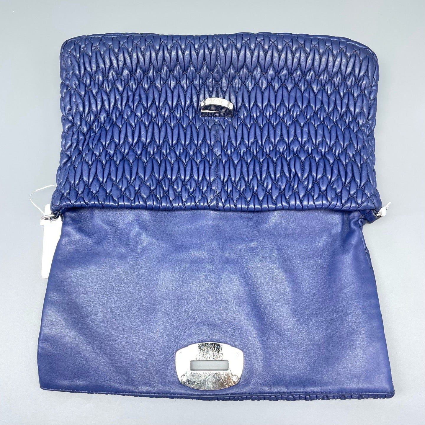Miu Miu - Matelassé Diamond Chain Flap Bag - Leather - Blue - (medium)