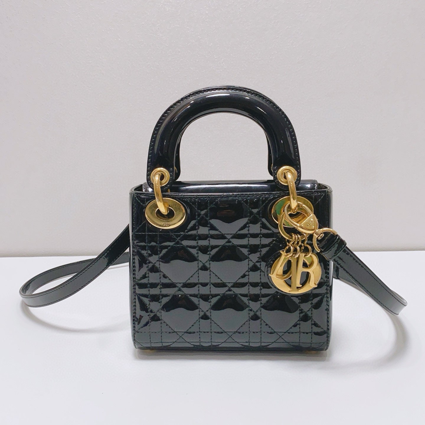Dior - Lady Dior Mini - Patent leather - Black - (Mini)