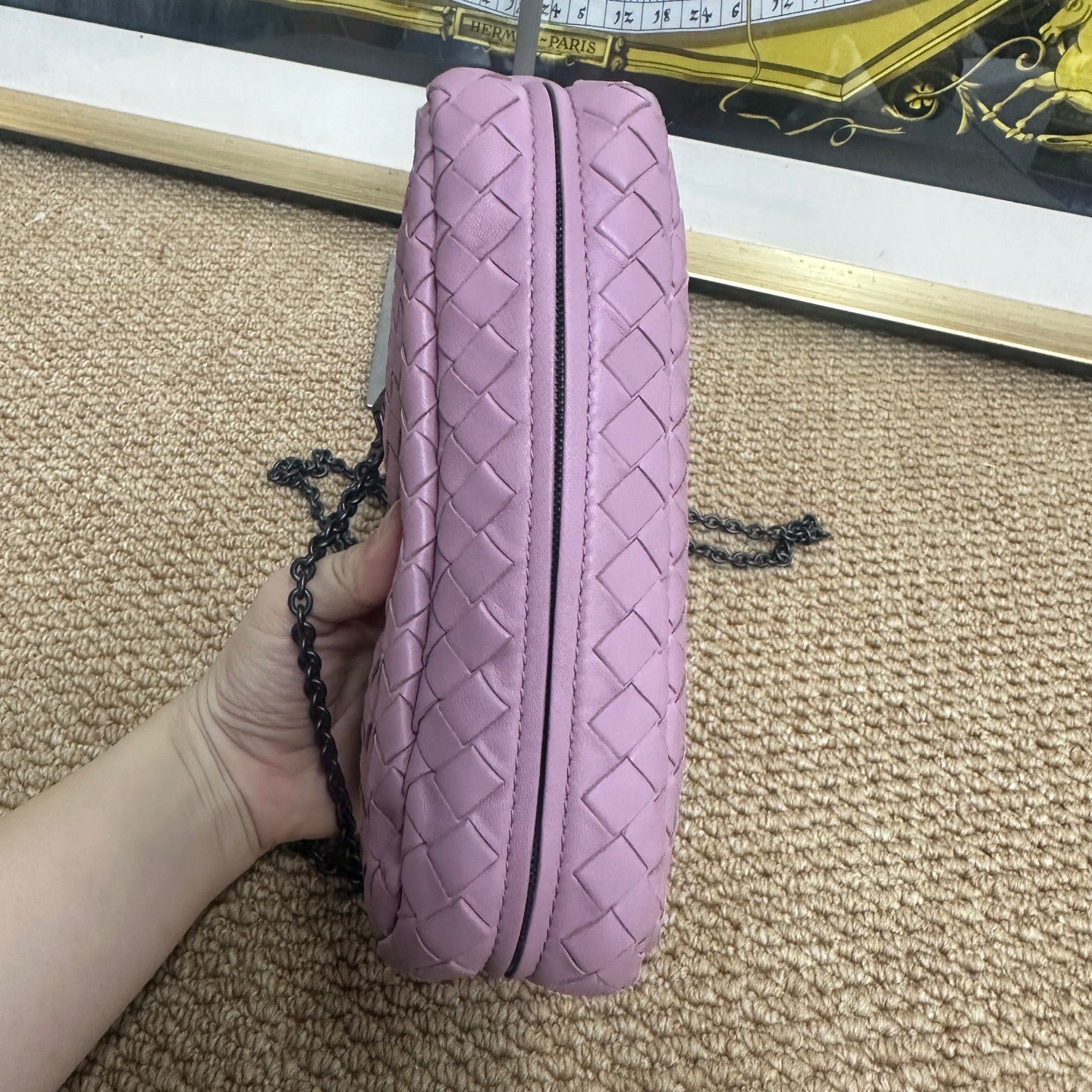 Bottega Veneta - Mini Intrecciato Chain Crossbody Bag - Leather - Purple - (small)