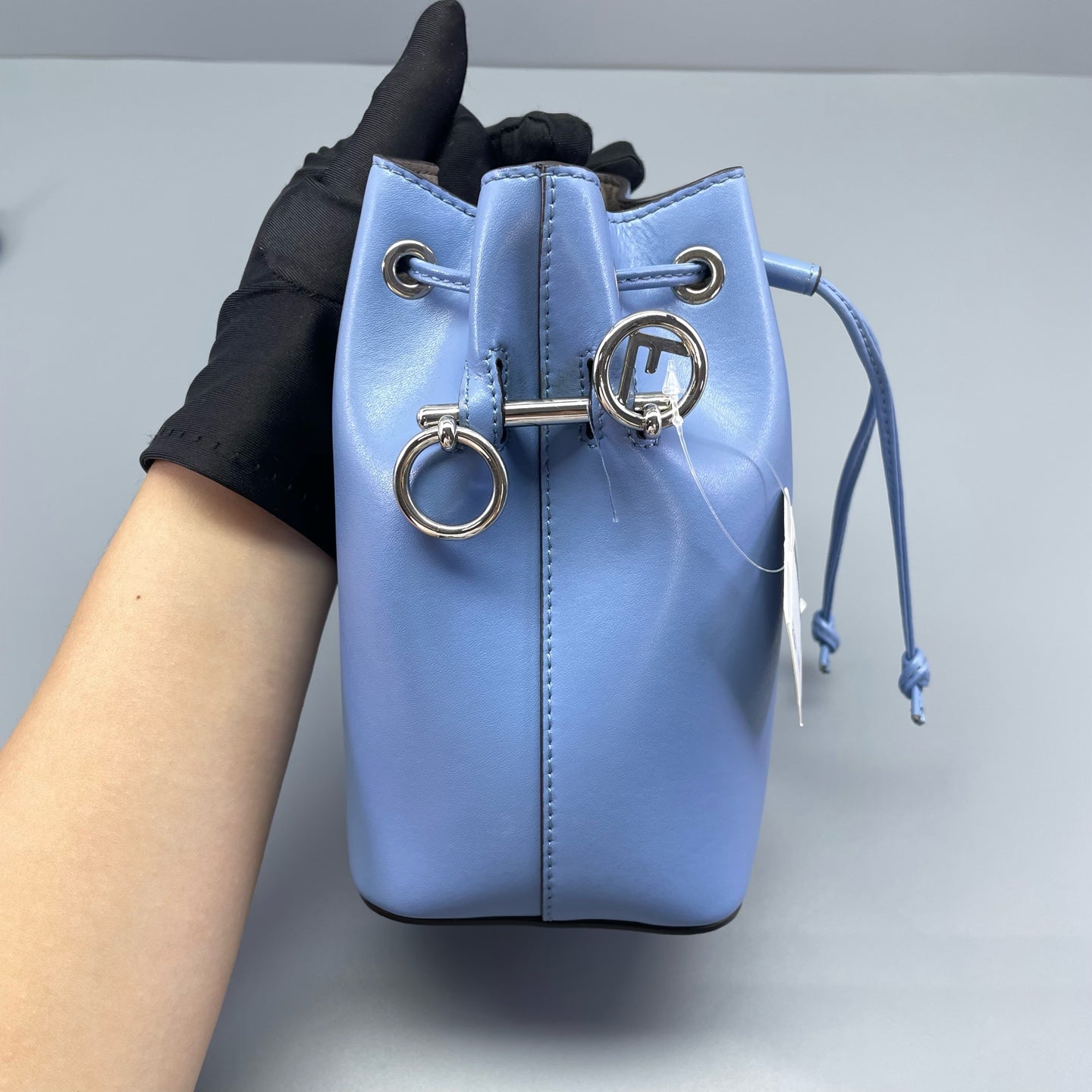 Fendi - 8BS010 (Small Bucket Bag) - Calfskin leather - Blue - (mini)
