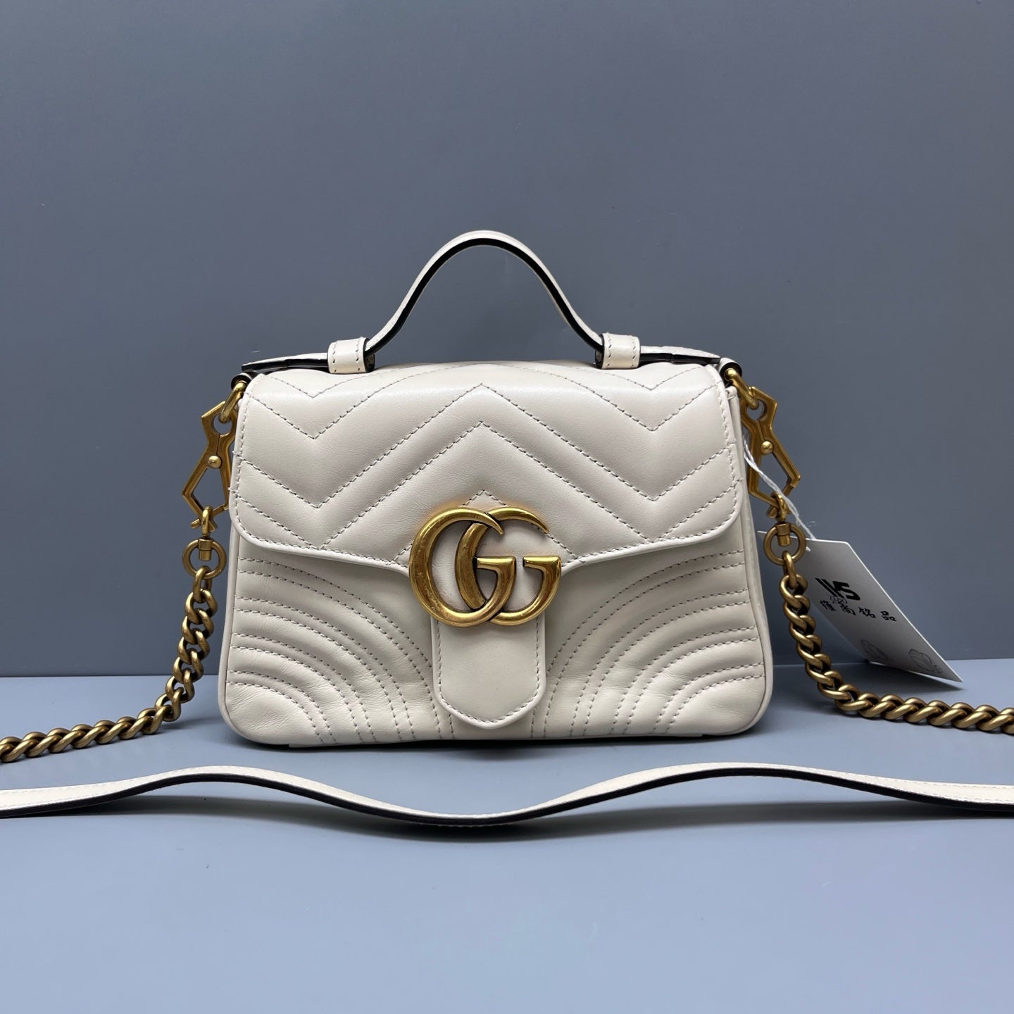 Gucci - GG Marmont Matelassé Mini Top Handle Bag - Leather - White - (mini)