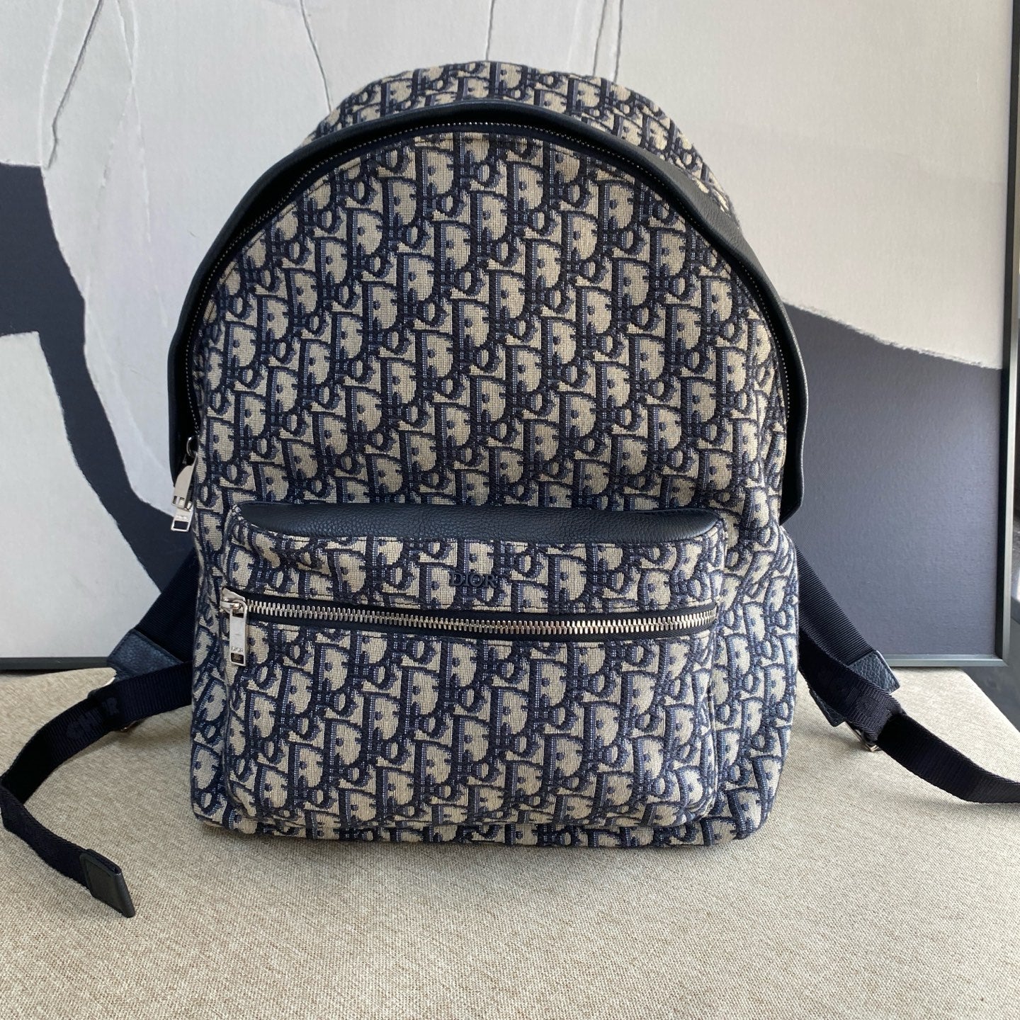 Dior - Oblique Canvas Backpack - Oblique canvas with leather trim and mesh backing - Multicolour - (large)