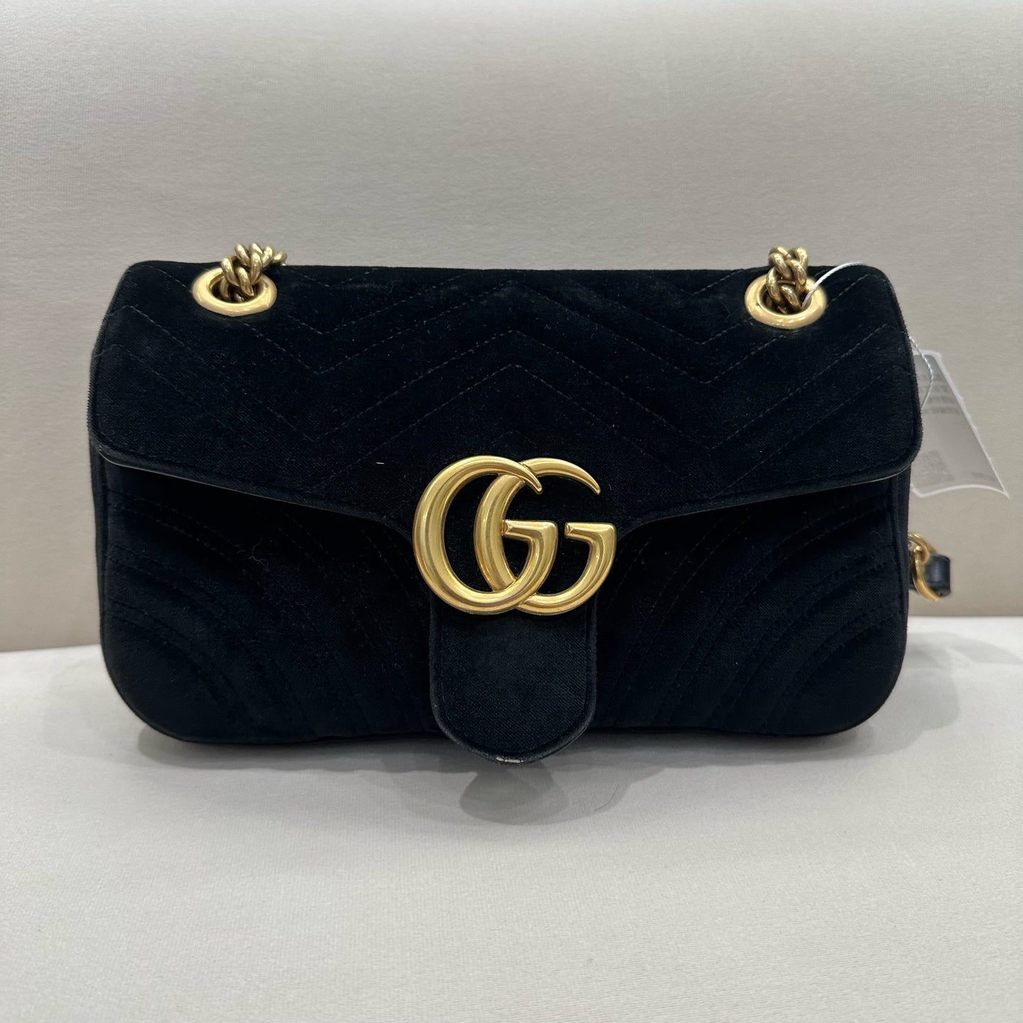Gucci - GG Marmont Small Shoulder Bag - Velvet - Black - (small)
