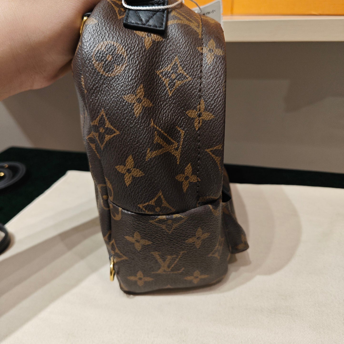 Louis Vuitton - Palm Springs Mini Backpack - Monogram coated canvas with black cowhide leather trim - Brown - (mini)