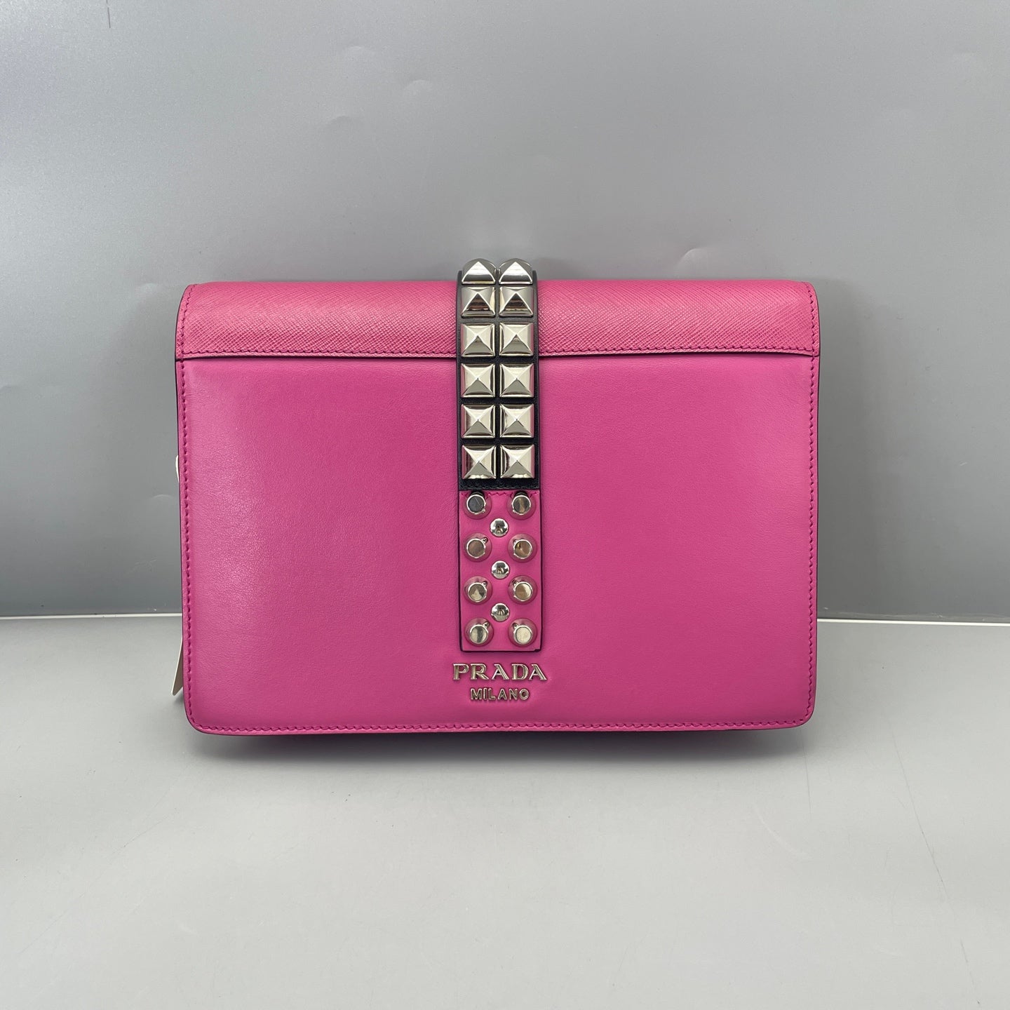 Prada - Elektra Studded Bag - Leather - Pink - (small)