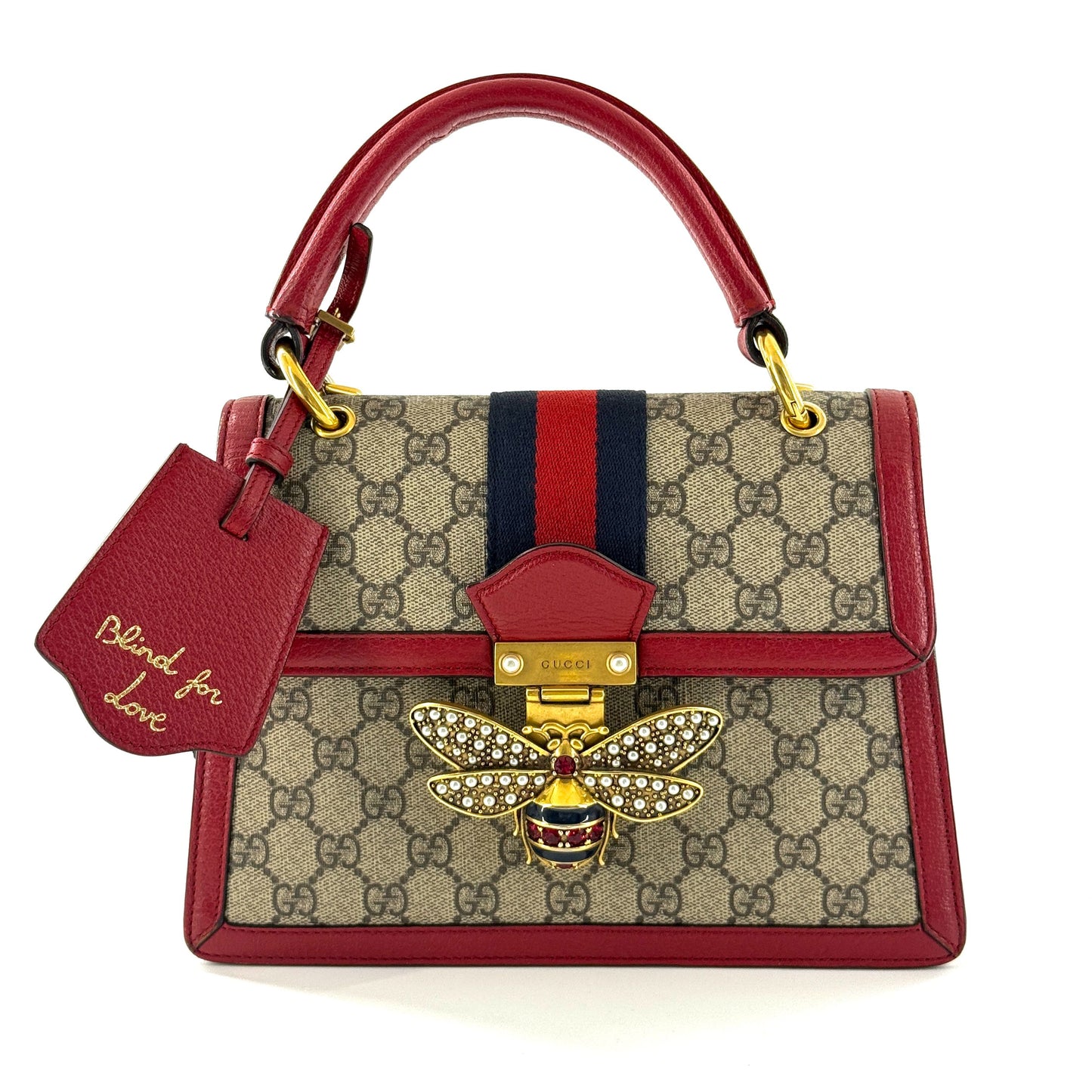 Gucci - Queen Margaret - GG Supreme canvas with leather trim - Red - (small)