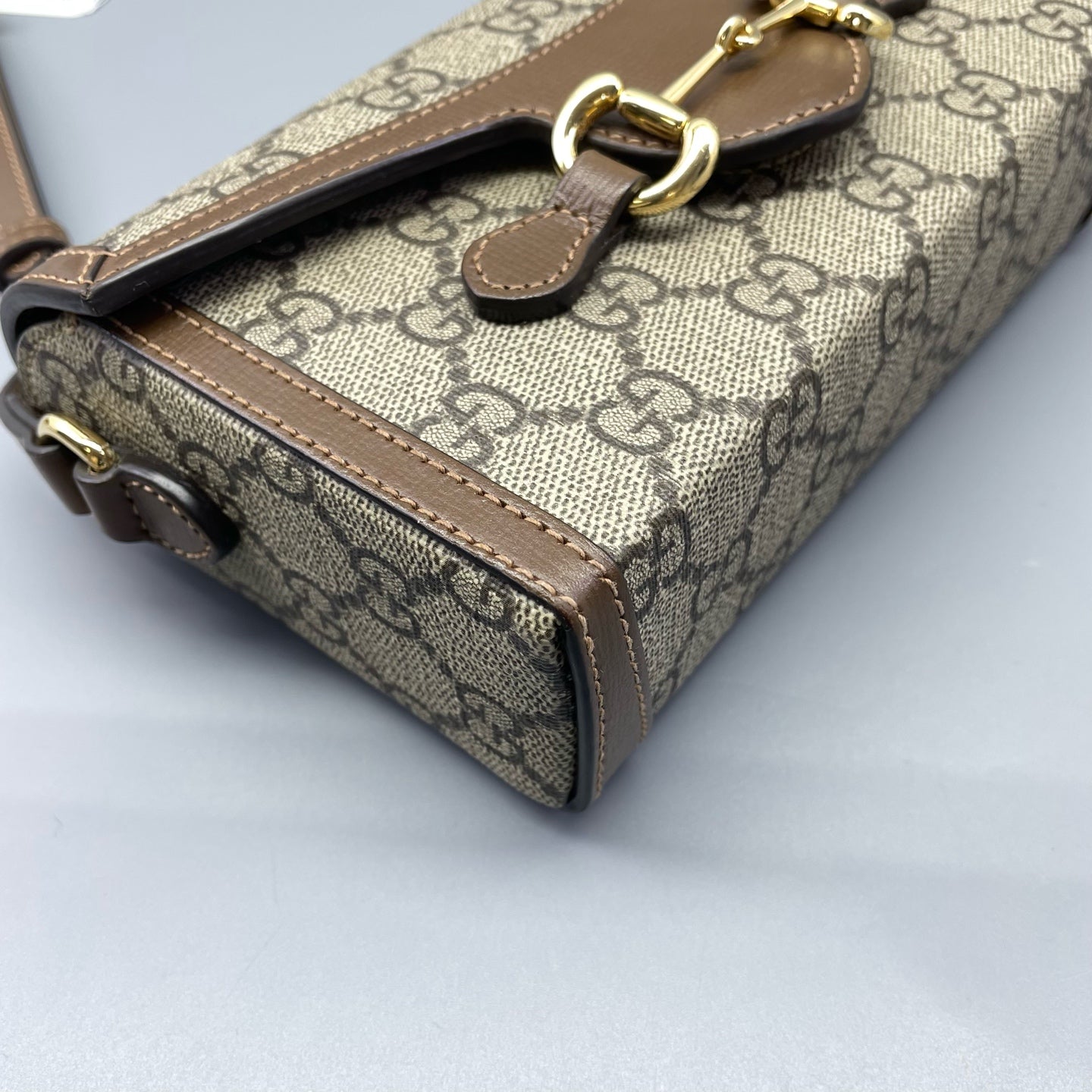 Gucci - Horsebit 1955 Mini Bag - GG Supreme canvas with leather trim - Brown - (mini)