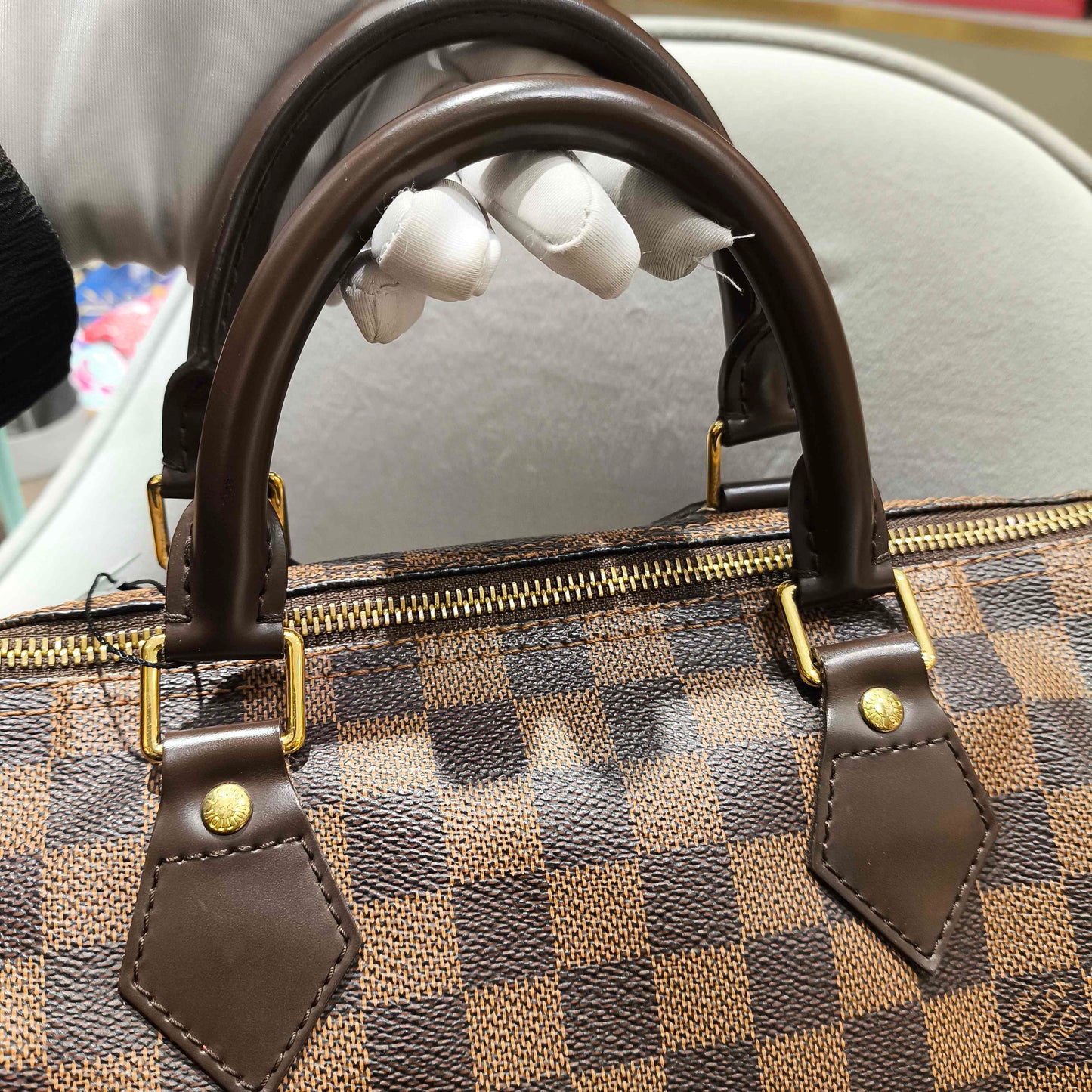 Louis Vuitton - Speedy 30 - Damier Ebene coated canvas with leather trim - Brown - (Medium)