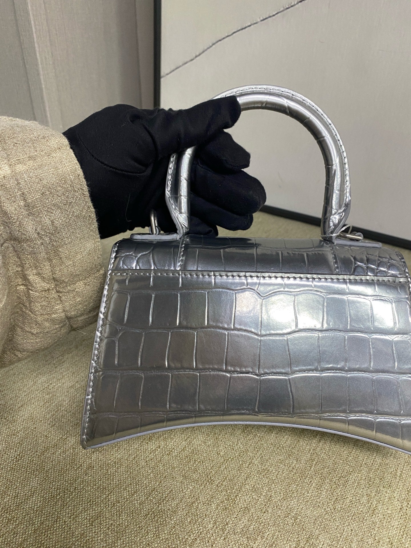 Balenciaga - Hourglass Bag XS - Leather - Silver - (Mini)