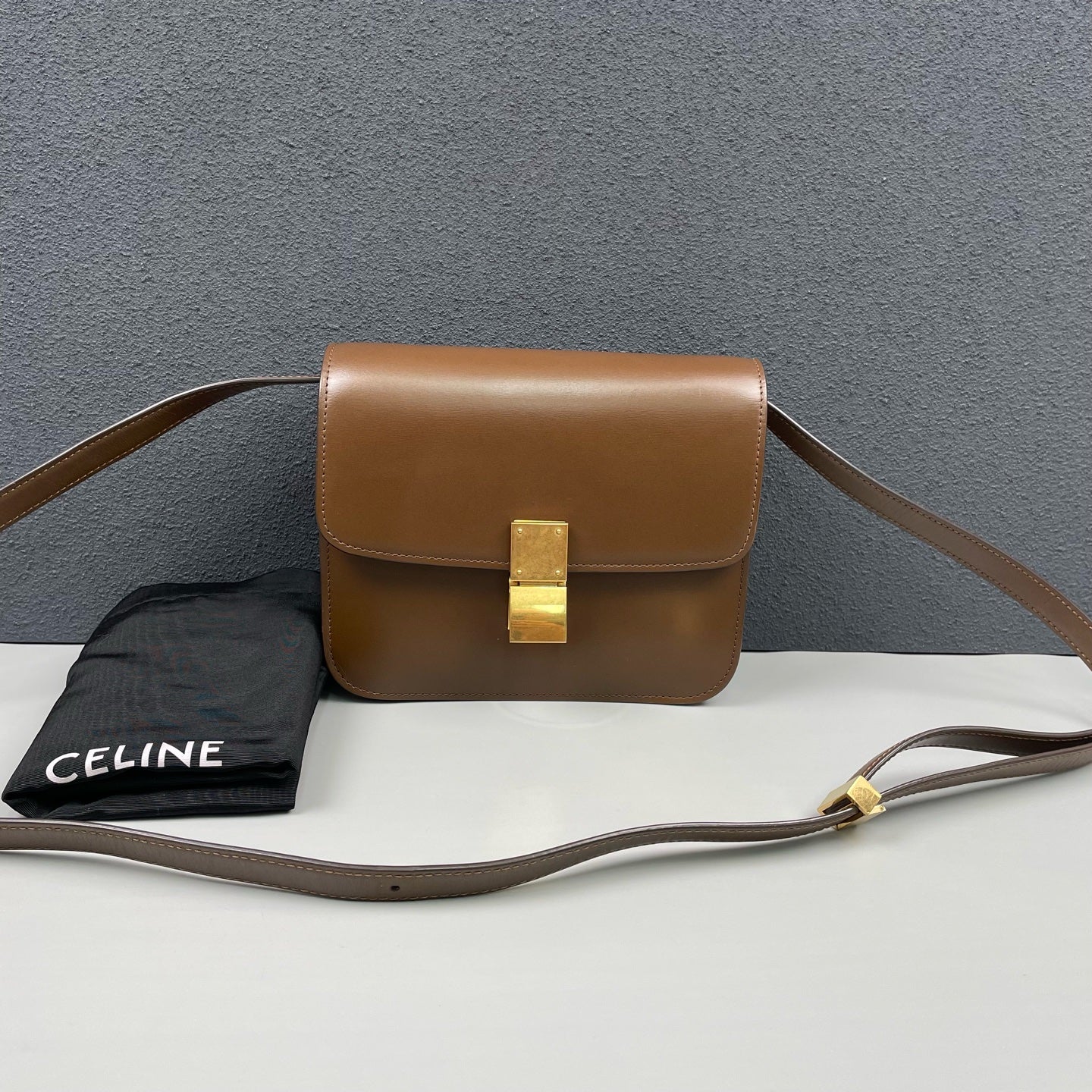 Celine - Classic Box Bag - Leather - Brown - (small)