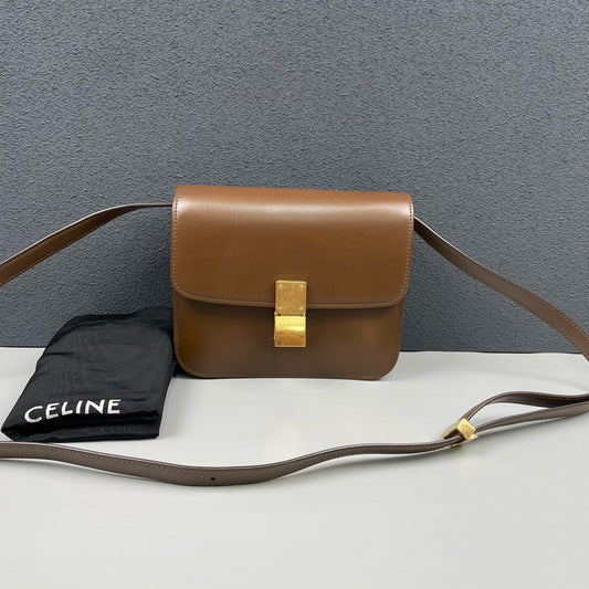 Celine - Classic Box Bag - Leather - Brown - (small)