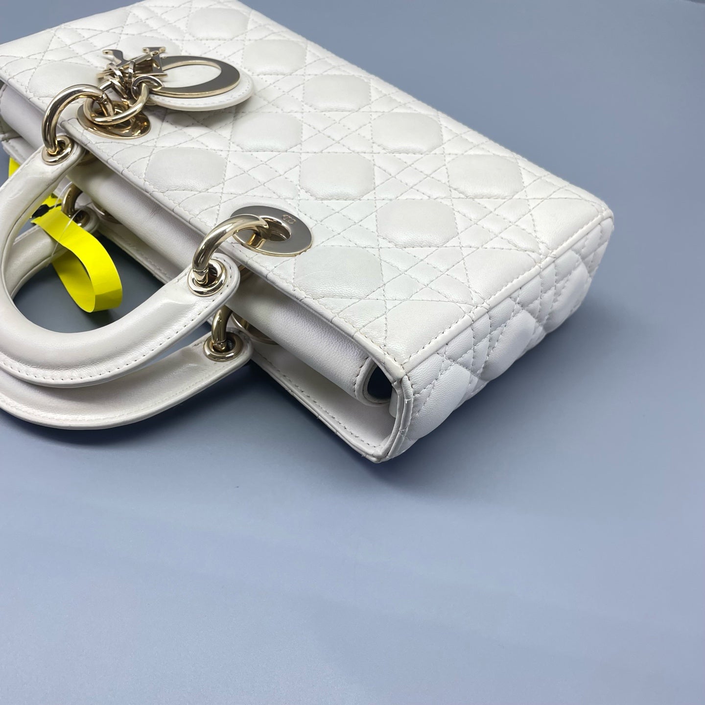 Dior - Lady Dior Horizontal - Lambskin leather - White - (small)