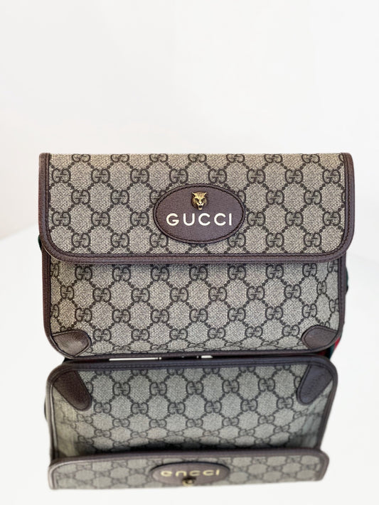 Gucci - Ophidia GG Supreme Tiger Head Belt Bag - Coated canvas with leather trim - Beige - (Small)