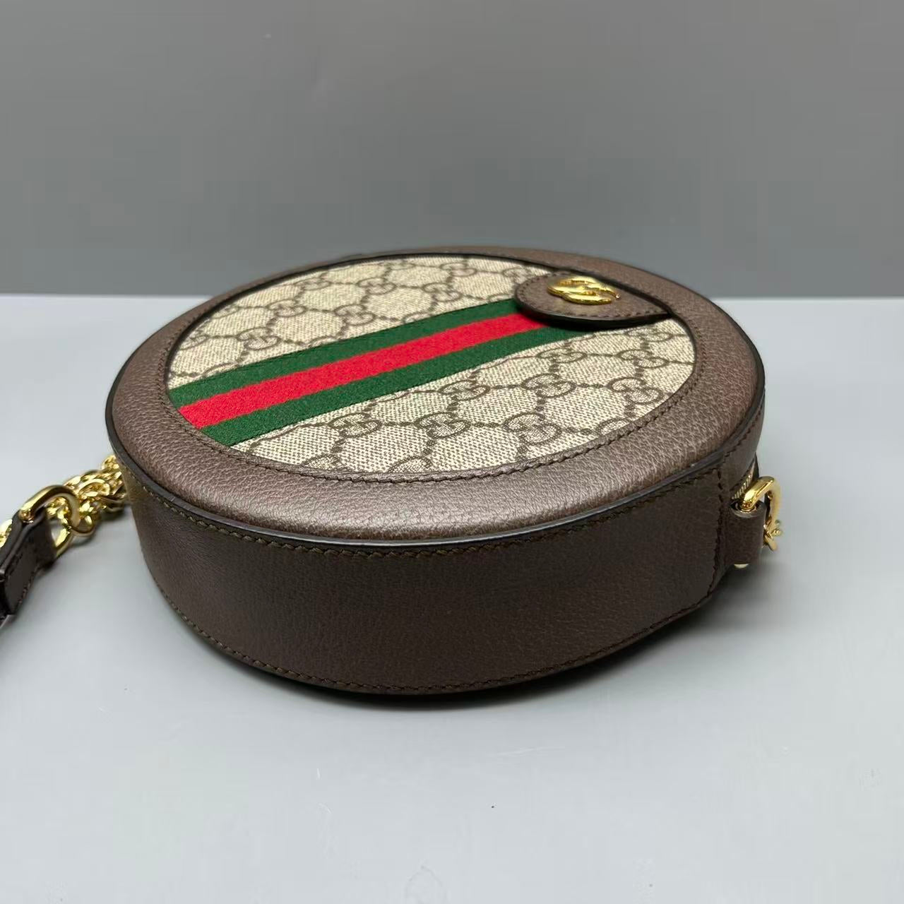 Gucci - Ophidia Round Mini Bag - Coated canvas and Leather - Brown - (mini)