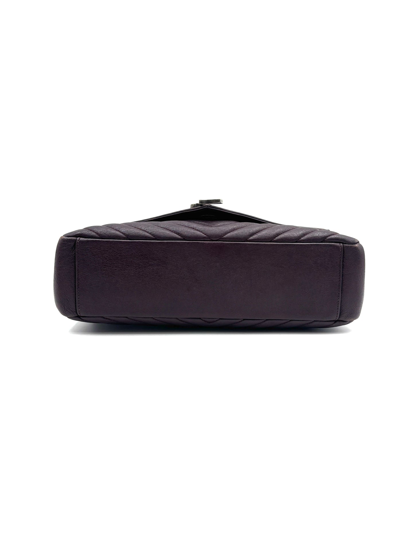 Saint Laurent - Monogram Envelope Bag - Leather - Burgundy - (medium)