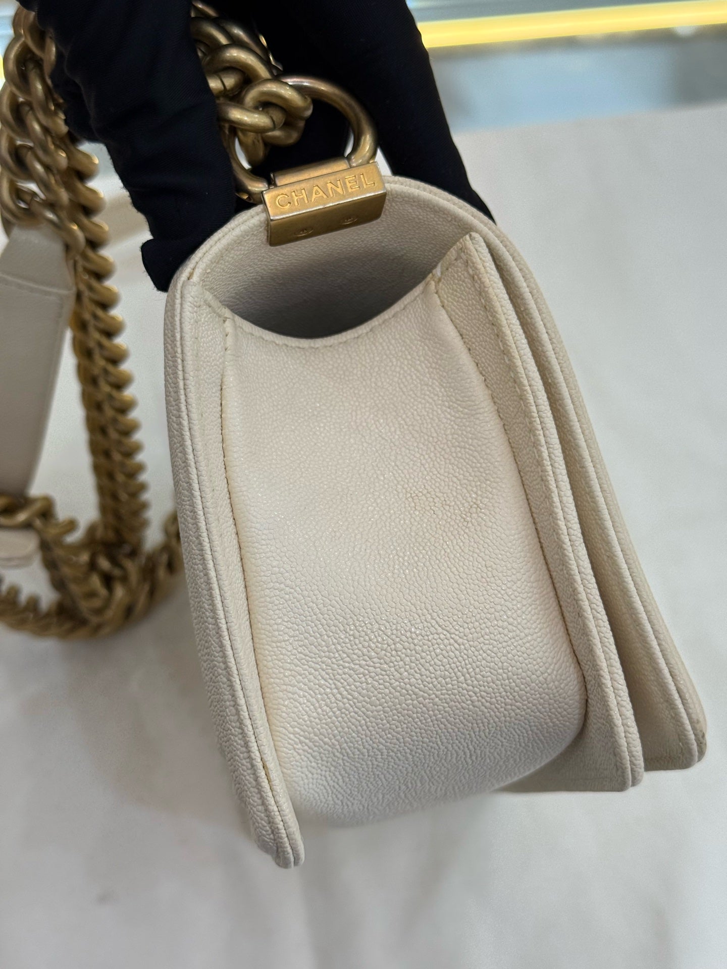 Chanel - Le Boy Small - Caviar leather - White - (Small)