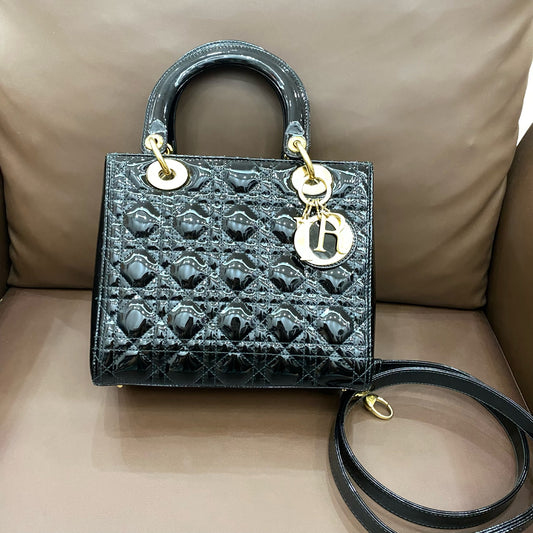 Dior - Lady Dior - Patent leather - Black - (medium)