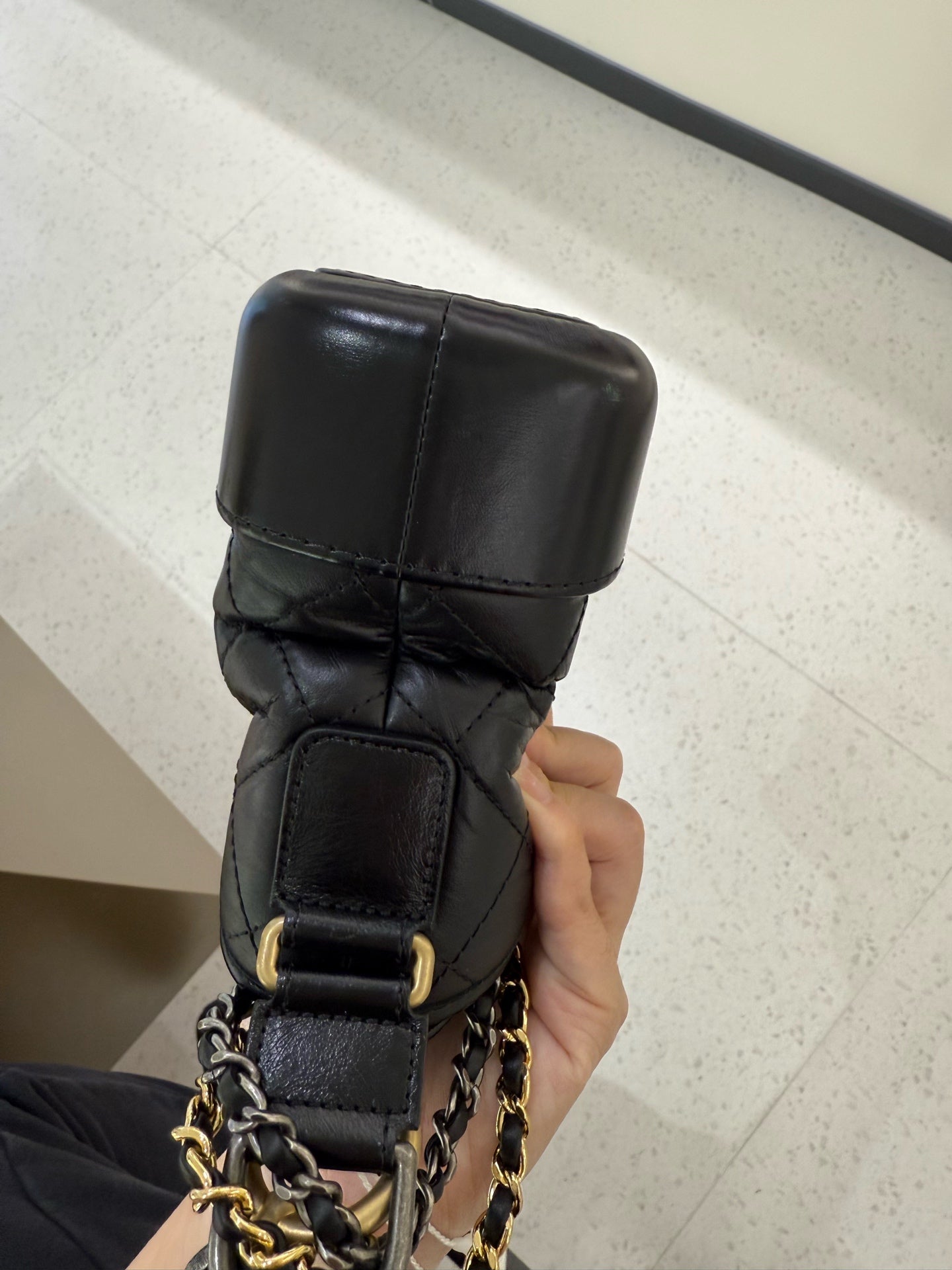 Chanel - Gabrielle Small Hobo Bag - Aged calfskin and smooth calfskin leather - Black - (Small)