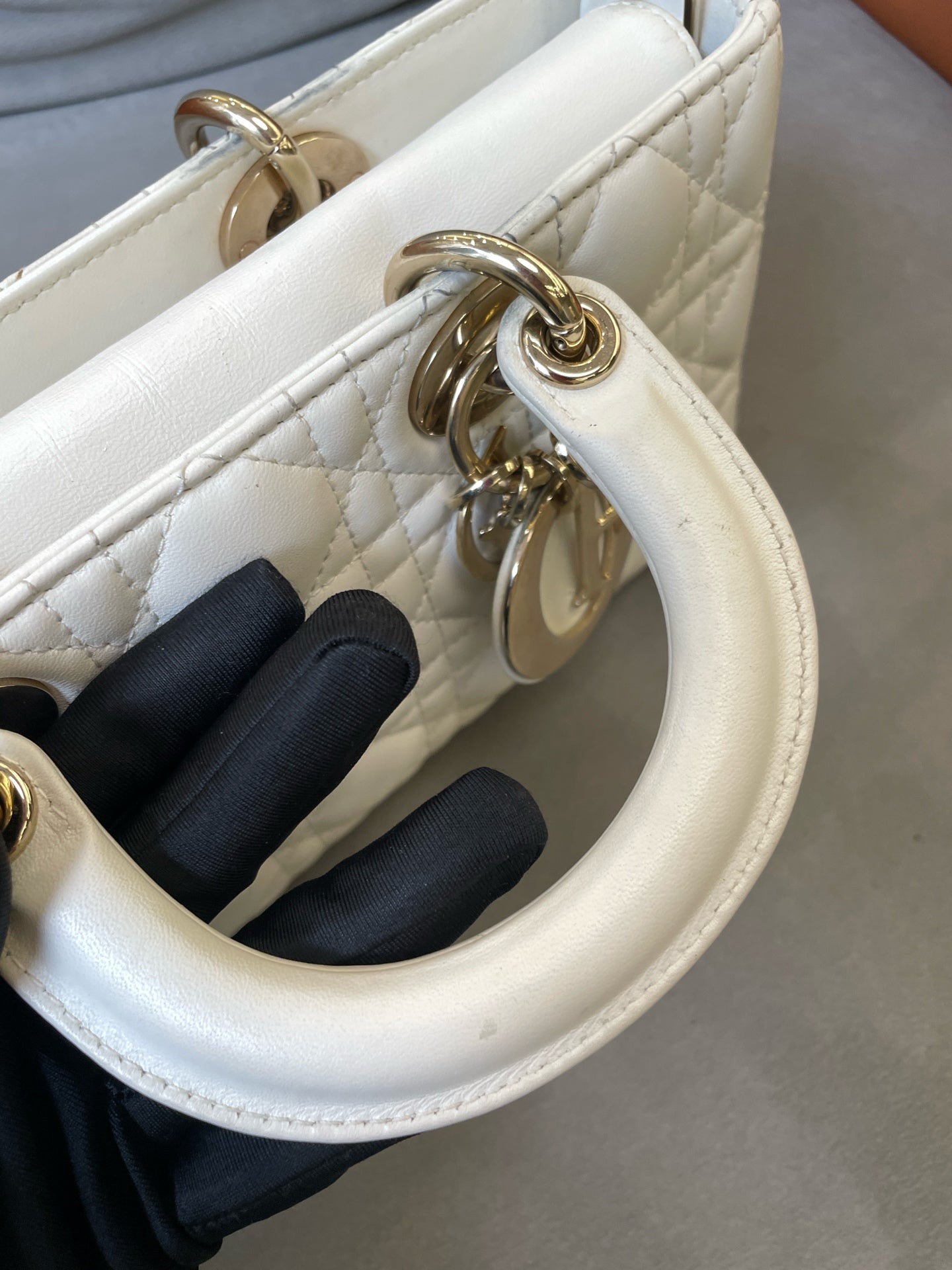 Dior - Lady D-Joy Bag - Lambskin leather - White - (Medium)