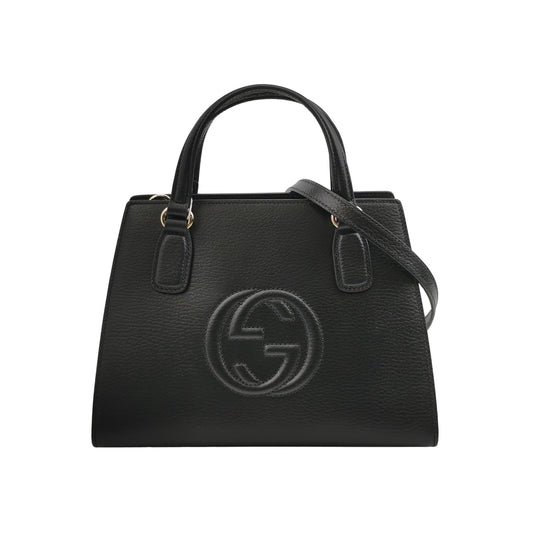 Gucci - Soho Leather Top Handle Bag - Grained leather - Black - (Medium)